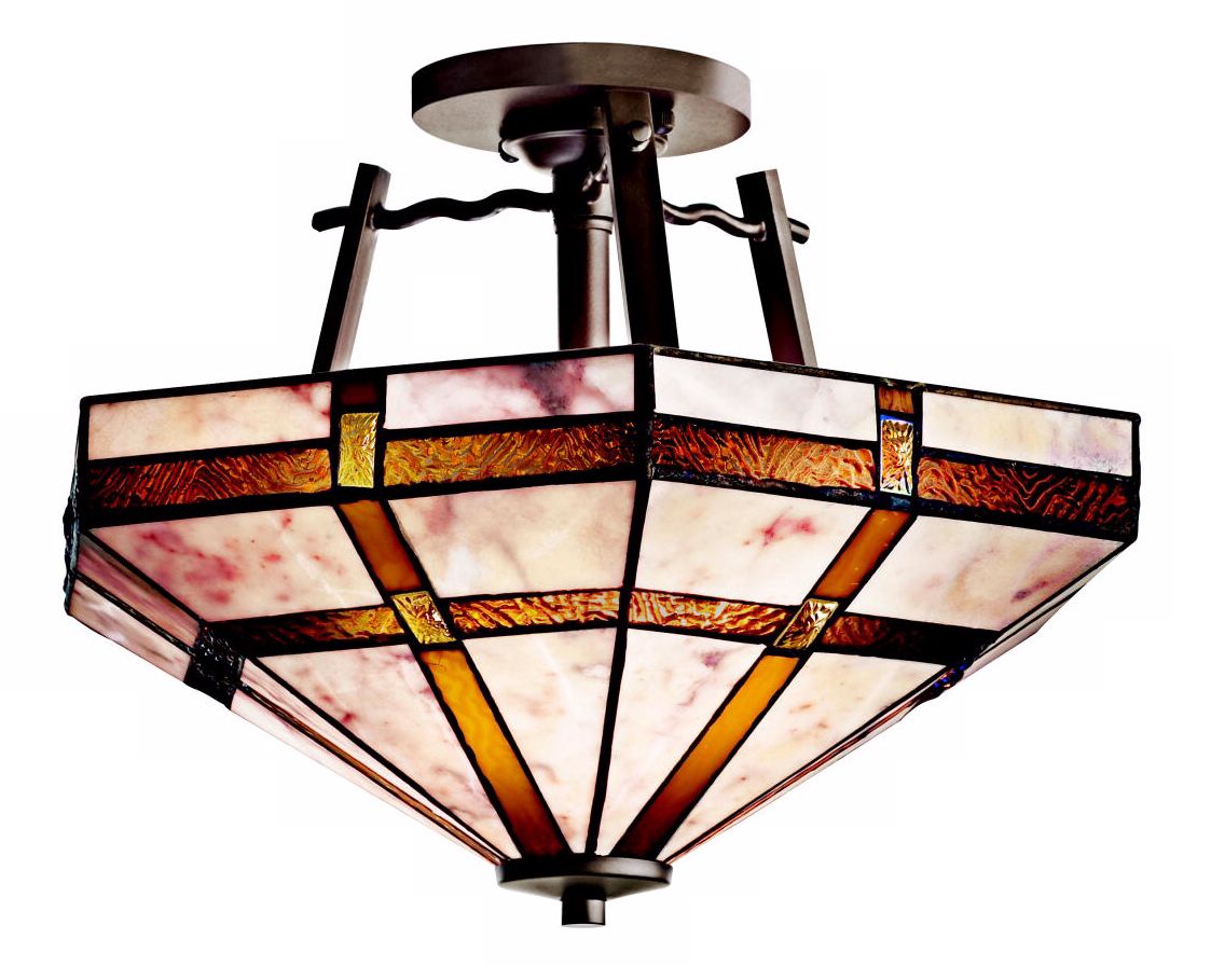 Kichler Bronze Tiffany Style 16" Wide Ceiling Light
