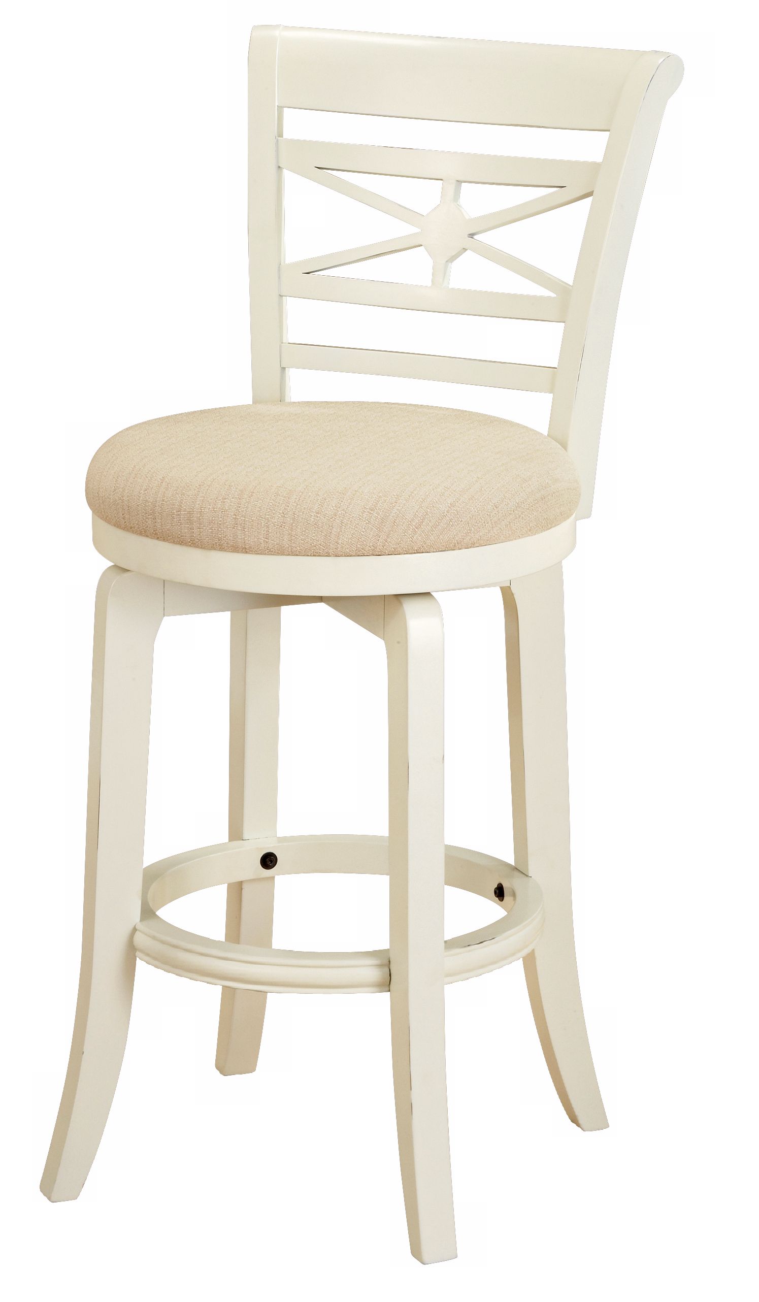 Hillsdale Kingstown White Swivel 24" High Counter Stool