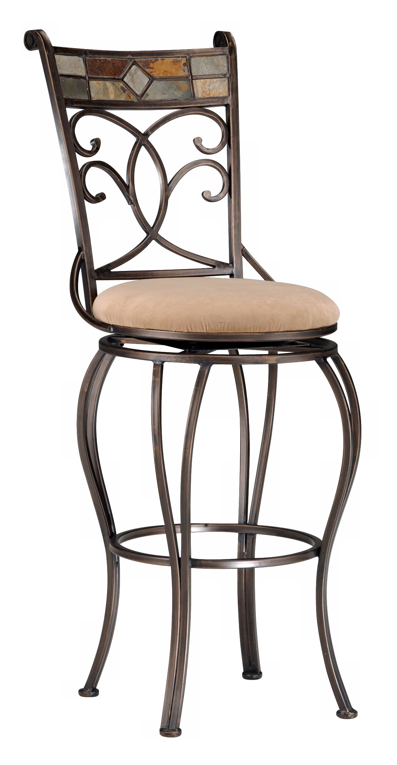 Hillsdale Pompei Black Gold Swivel 24" High Counter Stool