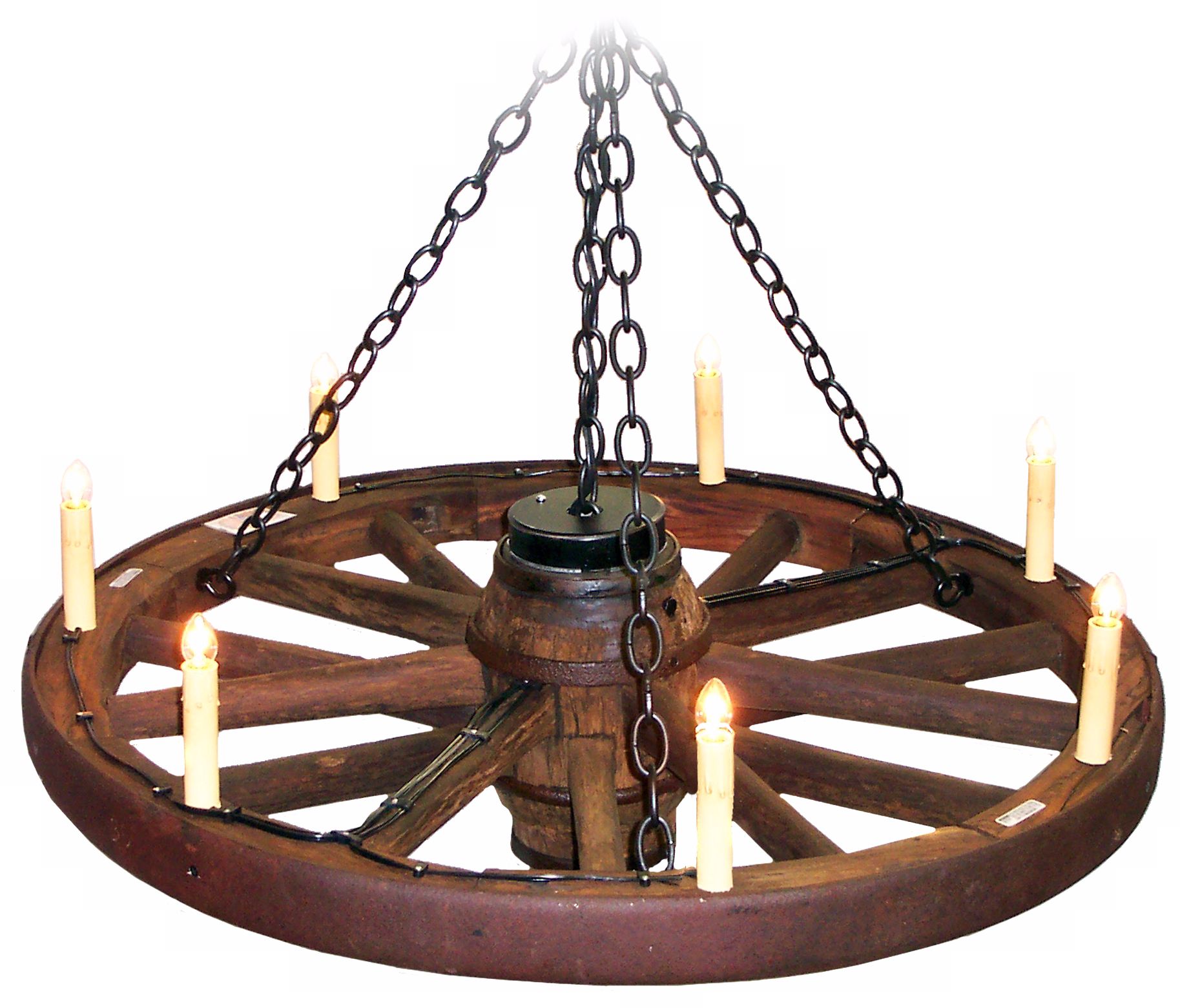 Amberwood Candelabra Style 48" Wagon Wheel Chandelier