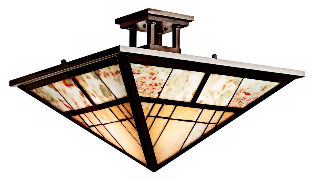 Kichler Olde Bronze Cut Stone 14" Wide Ceiling Light