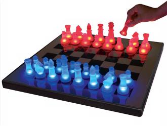 LED Glow Blue and Red Chess Set K9051