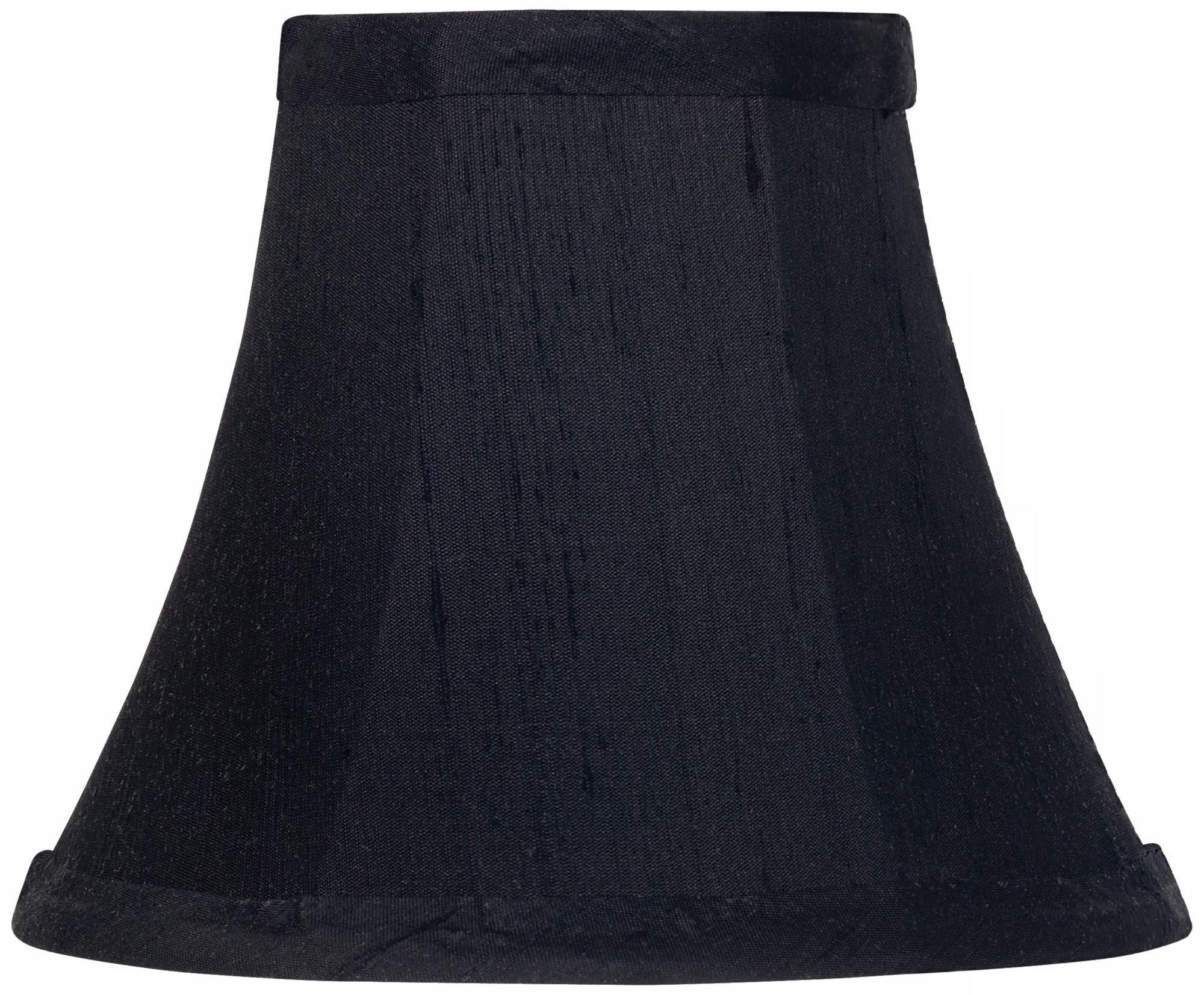 Black Dupioni Silk Bell Lamp Shade 3x6x5 (Clip-On)