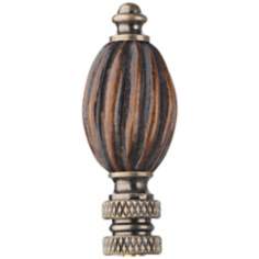 Walnut Finish Fluted Wood Finial Walnut Finish Fluted Wood Finial