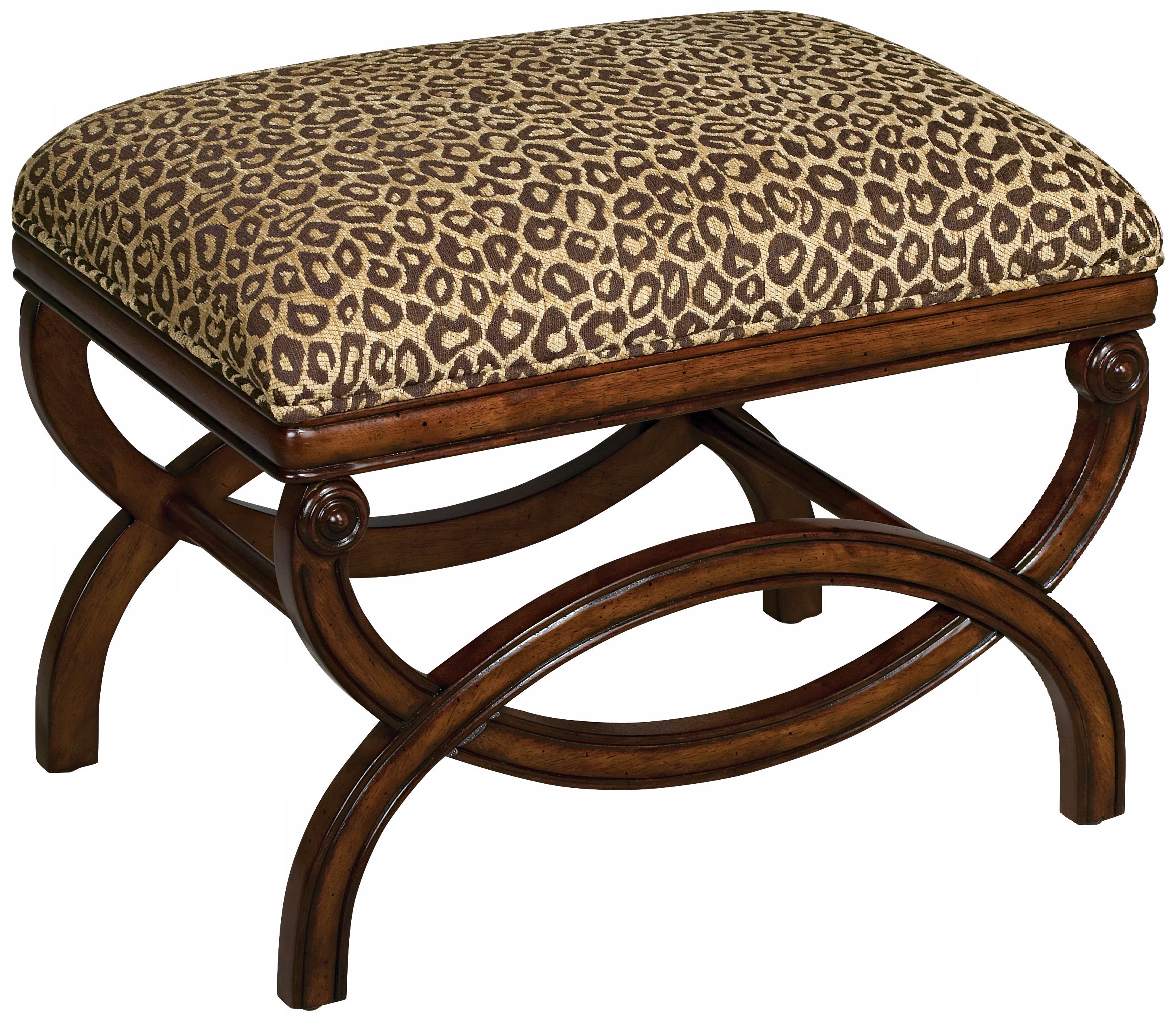 Indira Leopard Print Upholstered Ottoman
