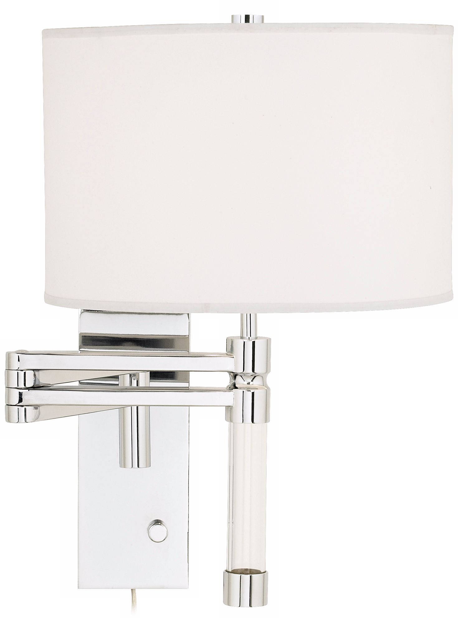 Possini Euro Chrome Plug-In Swing Arm Wall Lamp