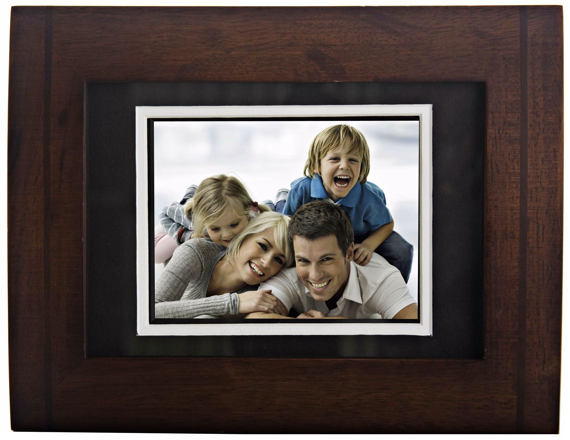Tao Electronics Modern Mahogany Wood Digital Photo Frame