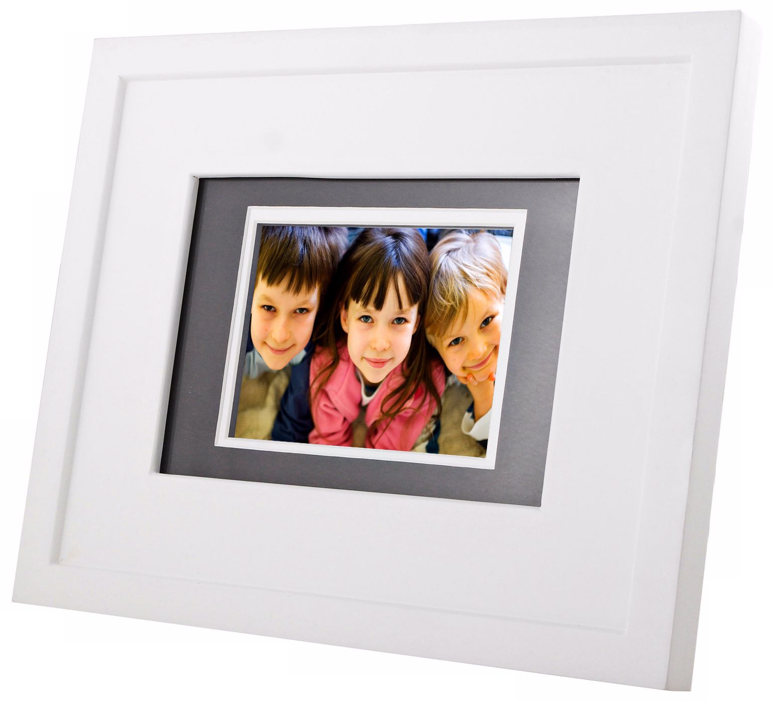 Tao Electronics Modern White Wood Digital Photo Frame