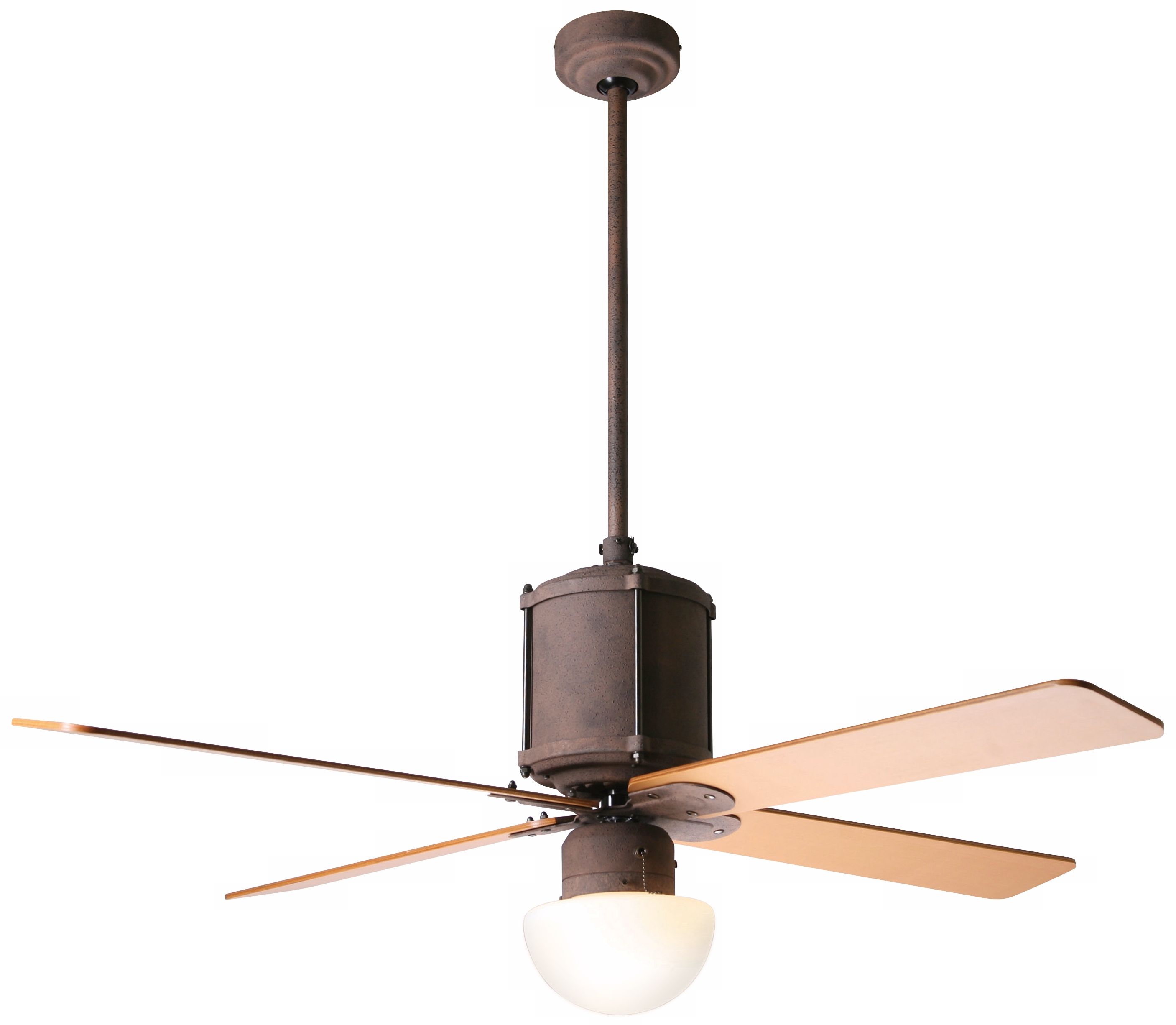 52" Industry Rust Finish with Opal Glass Ceiling Fan