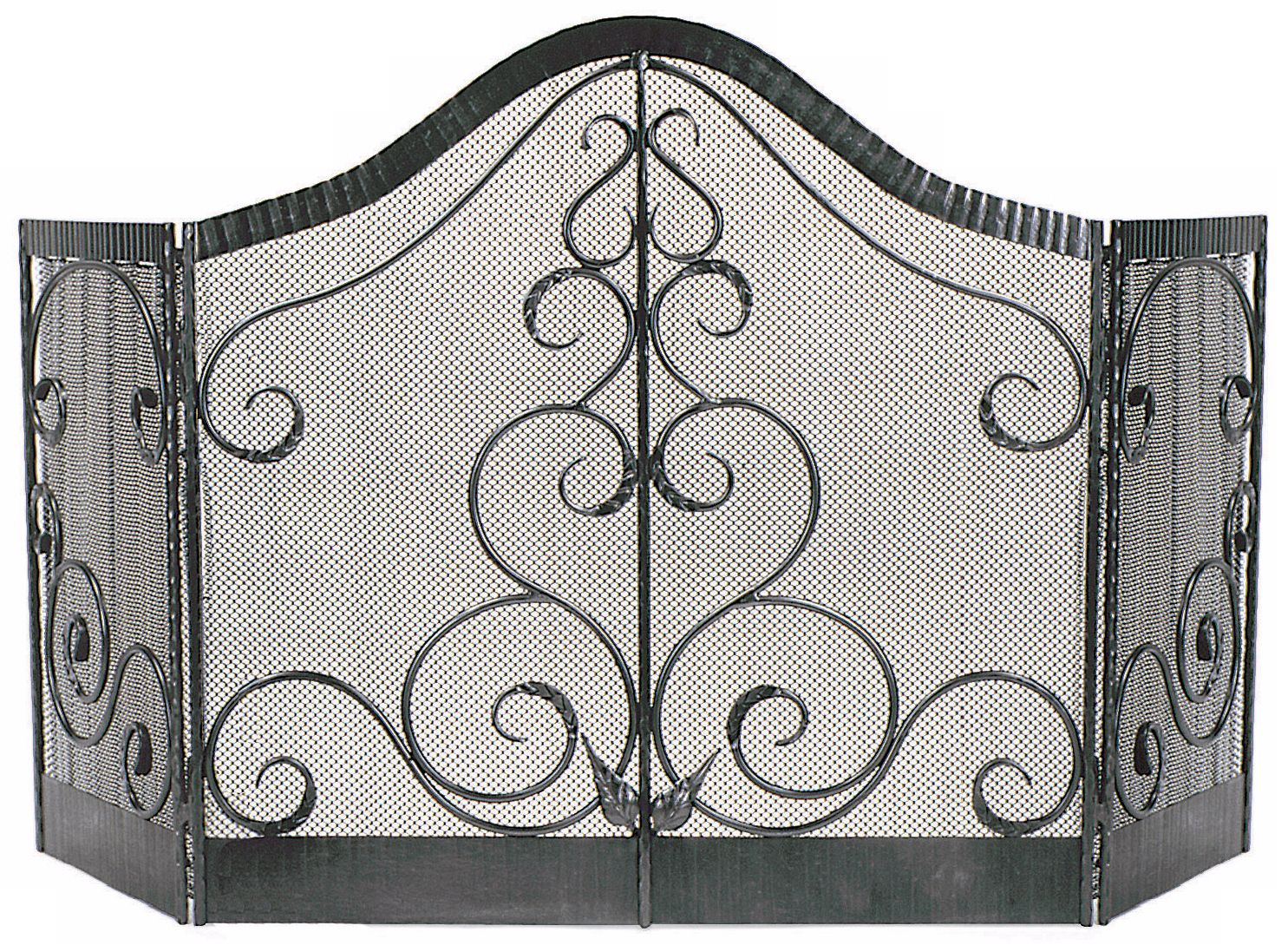 Graphite Hammered Style Folding Fireplace Screen