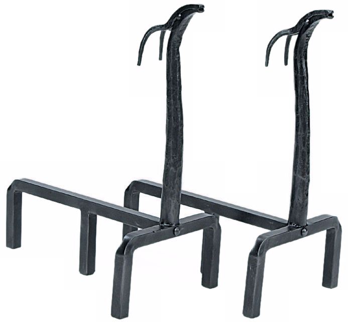 Set of Two Woodlands Wrought Iron Andirons
