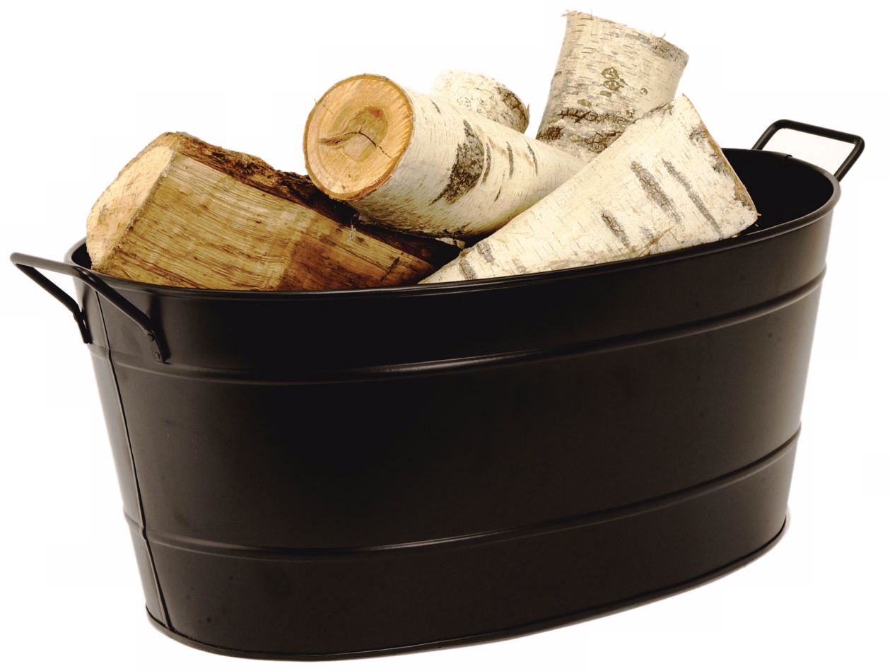 Black Finish Steel Oval Tub