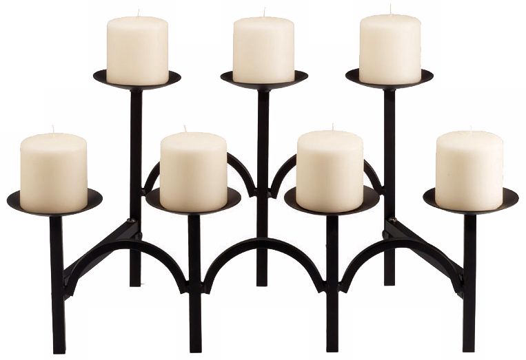 Black Finish 21 1/4" Wide Hearth Candelabra