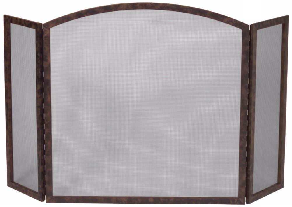 Chocolate Brown Finish Folding Fireplace Screen
