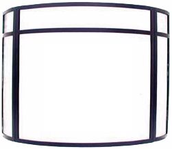 Curved Black Folding Fireplace Screen