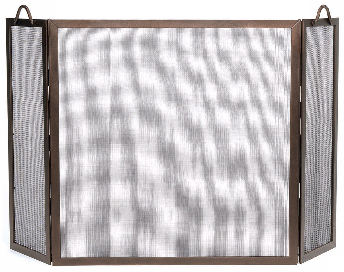 Square Roman Bronze Folding Fireplace Screen