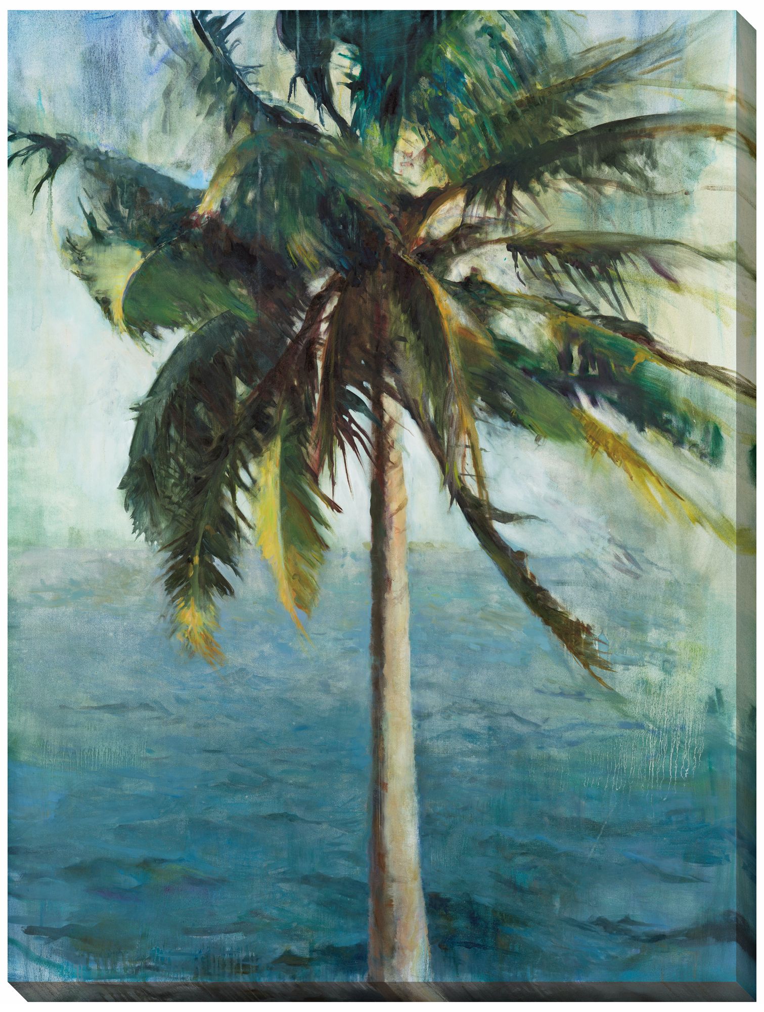 Coconut Tree and Water Limited Edition 48" High Wall Art