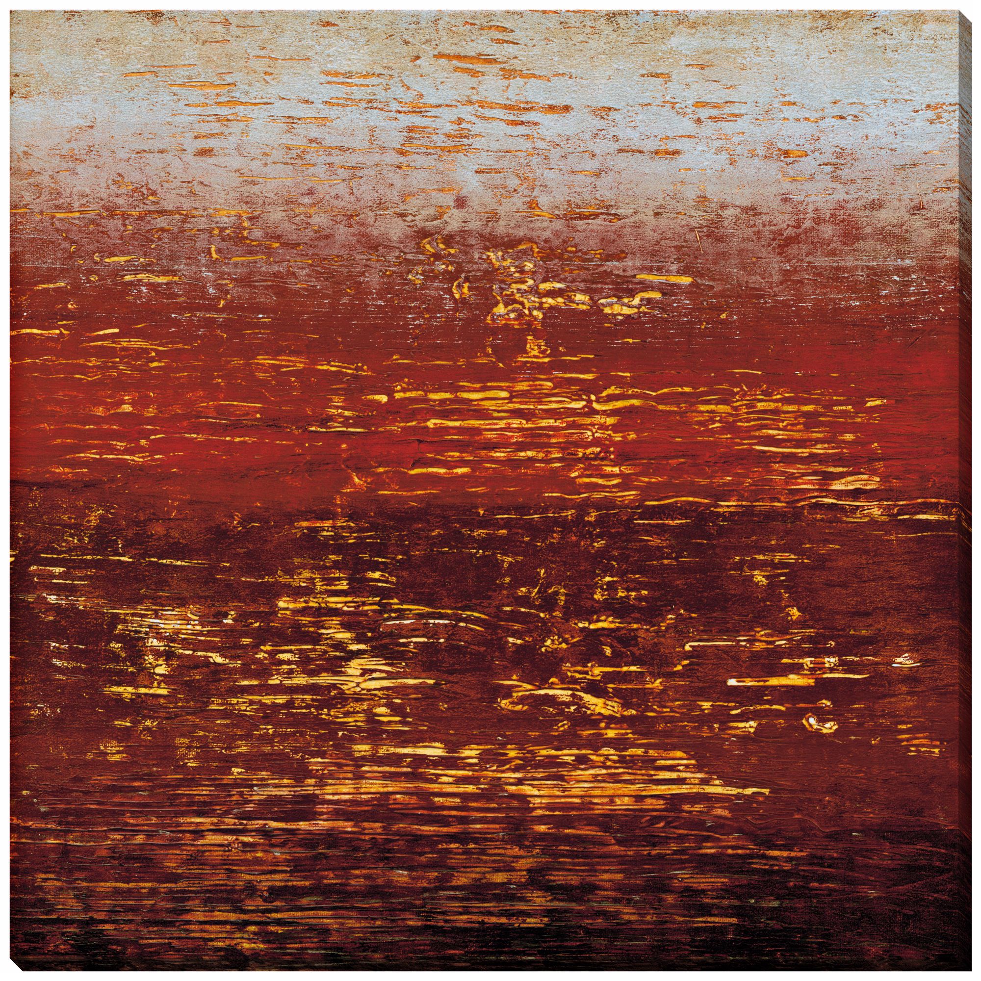 Red Strata III Giclee Indoor/Outdoor 40" Square Wall Art