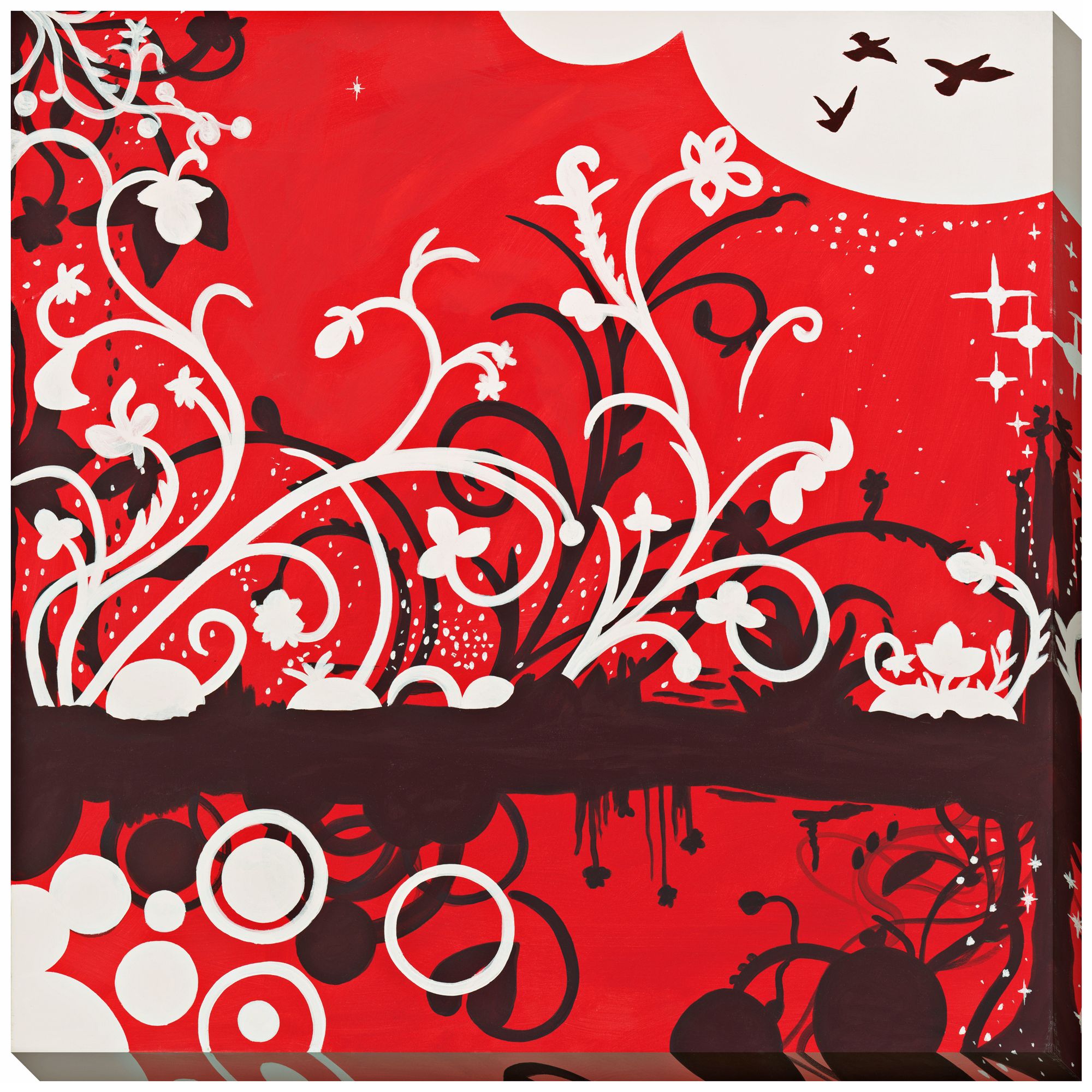 Silhouette in Red Limited Edition Giclee 40" Square Wall Art