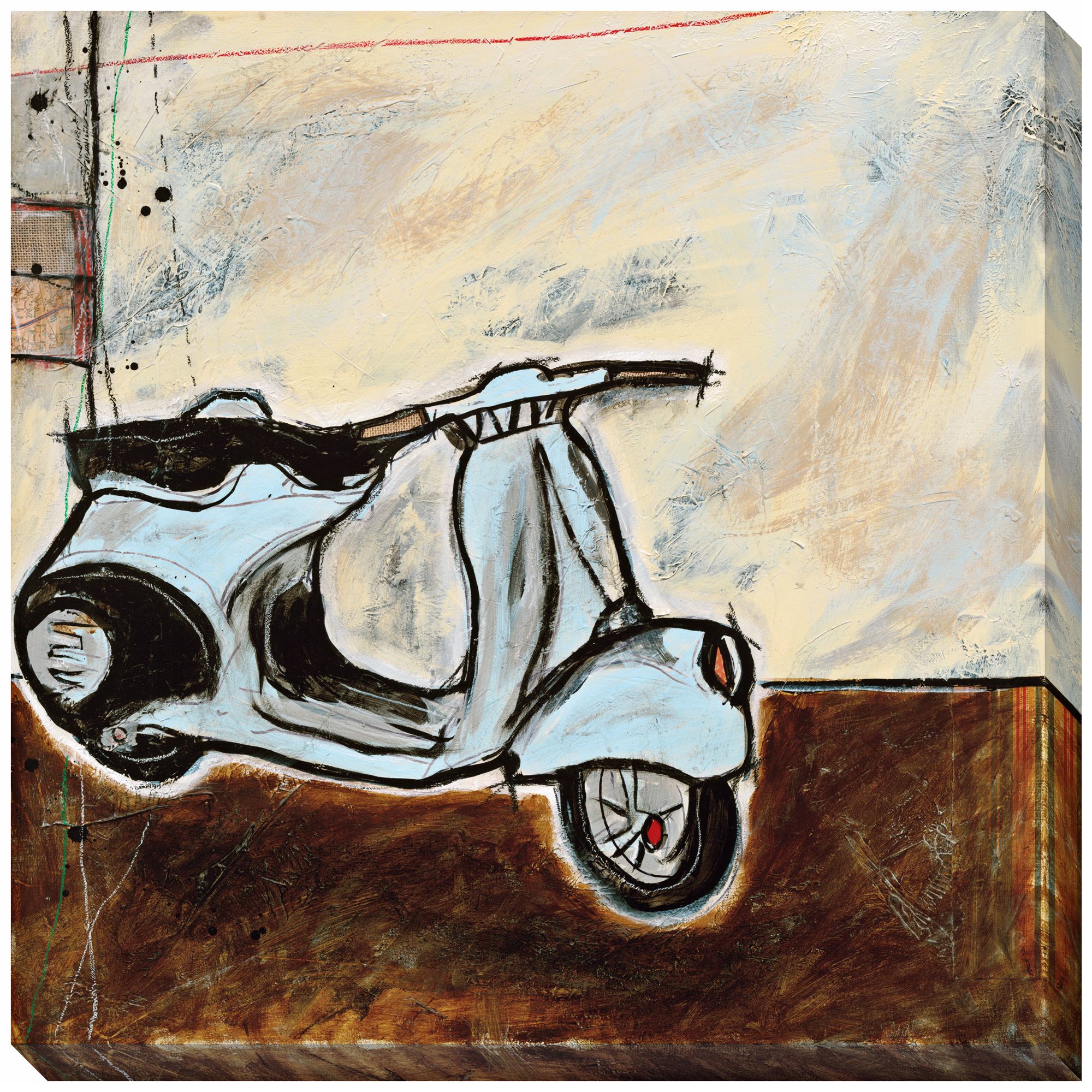 Vespa I Limited Edition Giclee 40" Square Wall Art