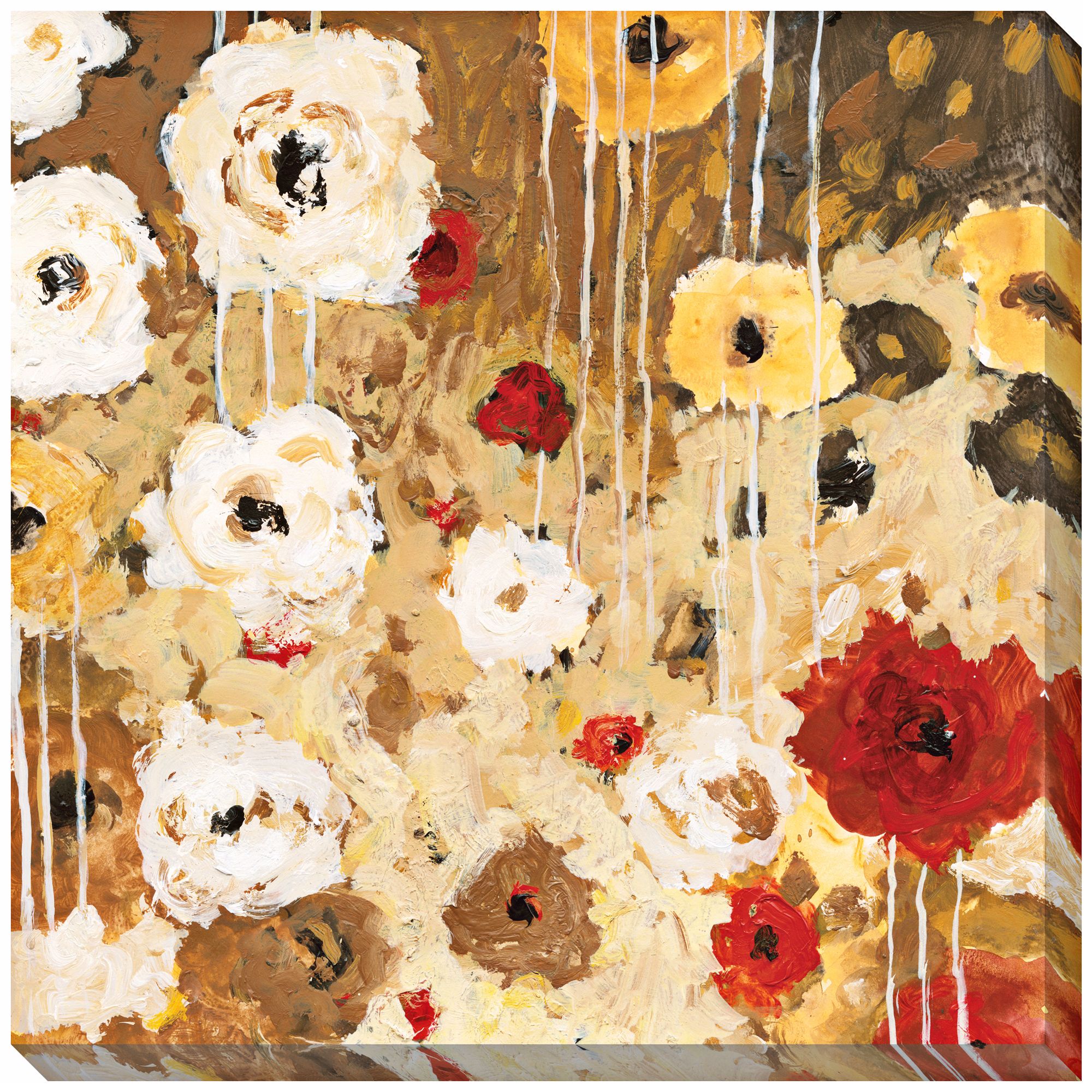 Flower Dance I Limited Edition Giclee 40" Square Wall Art