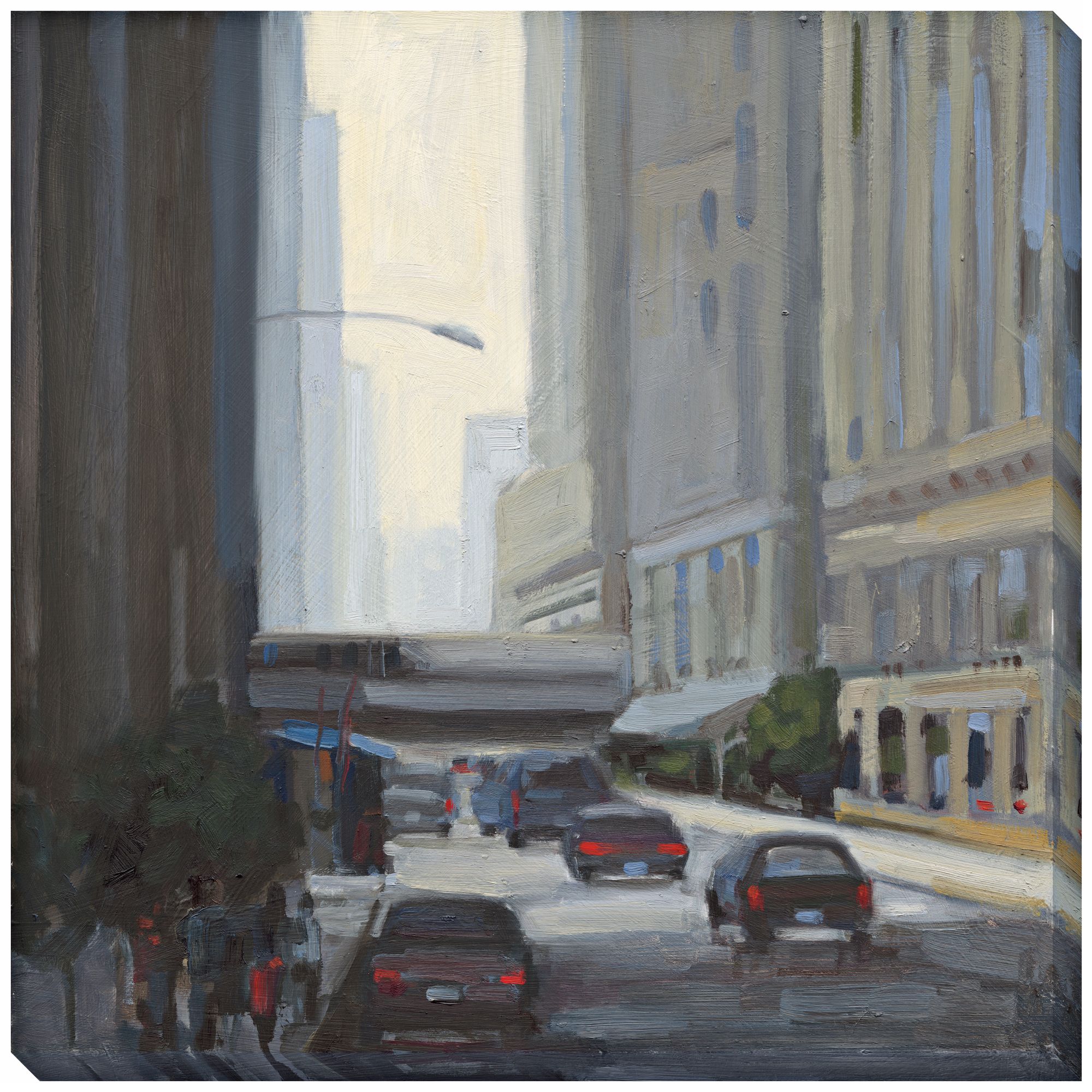 Downtown I Limited Edition Giclee 40" Square Wall Art