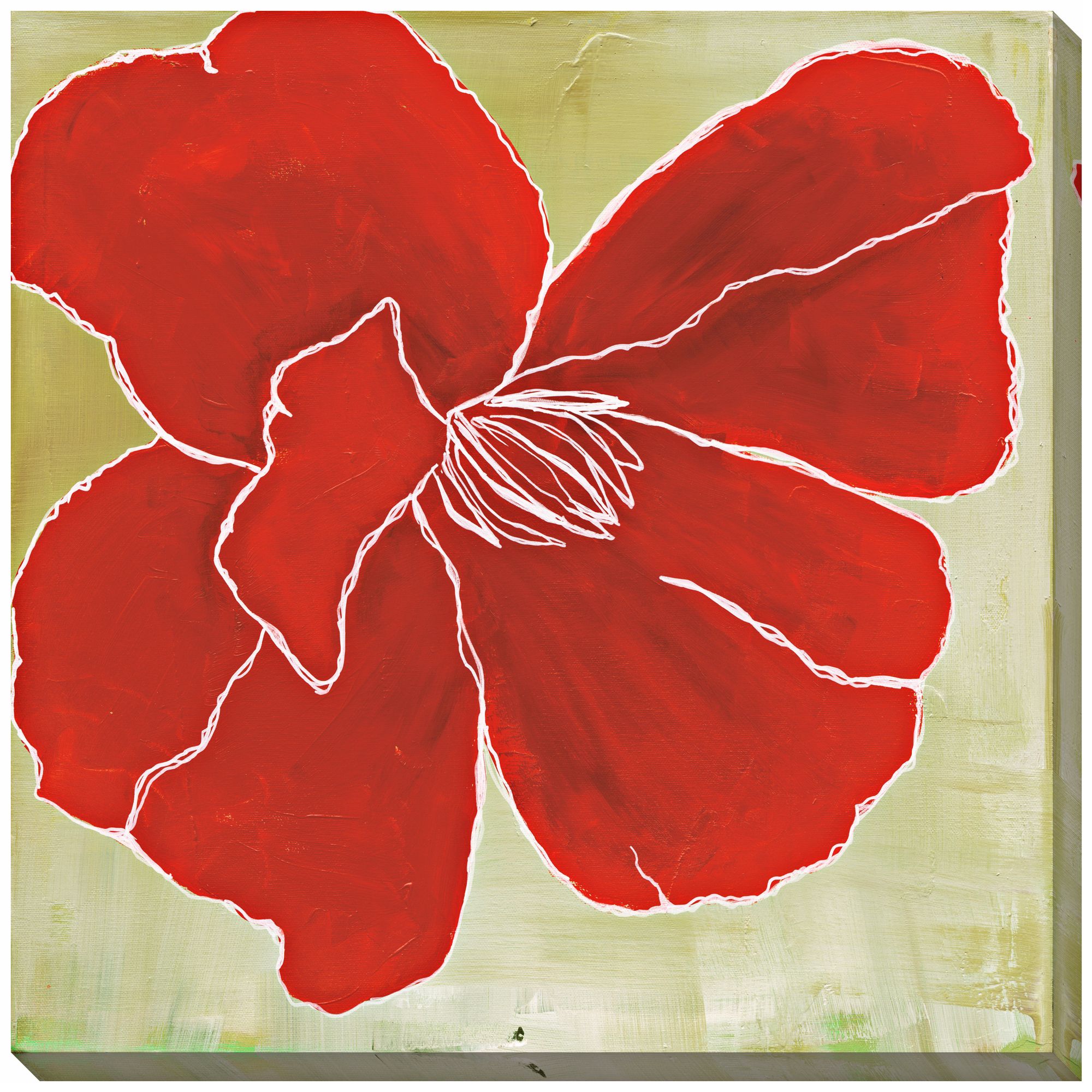 Red Color Study Limited Edition Giclee 40" Square Wall Art