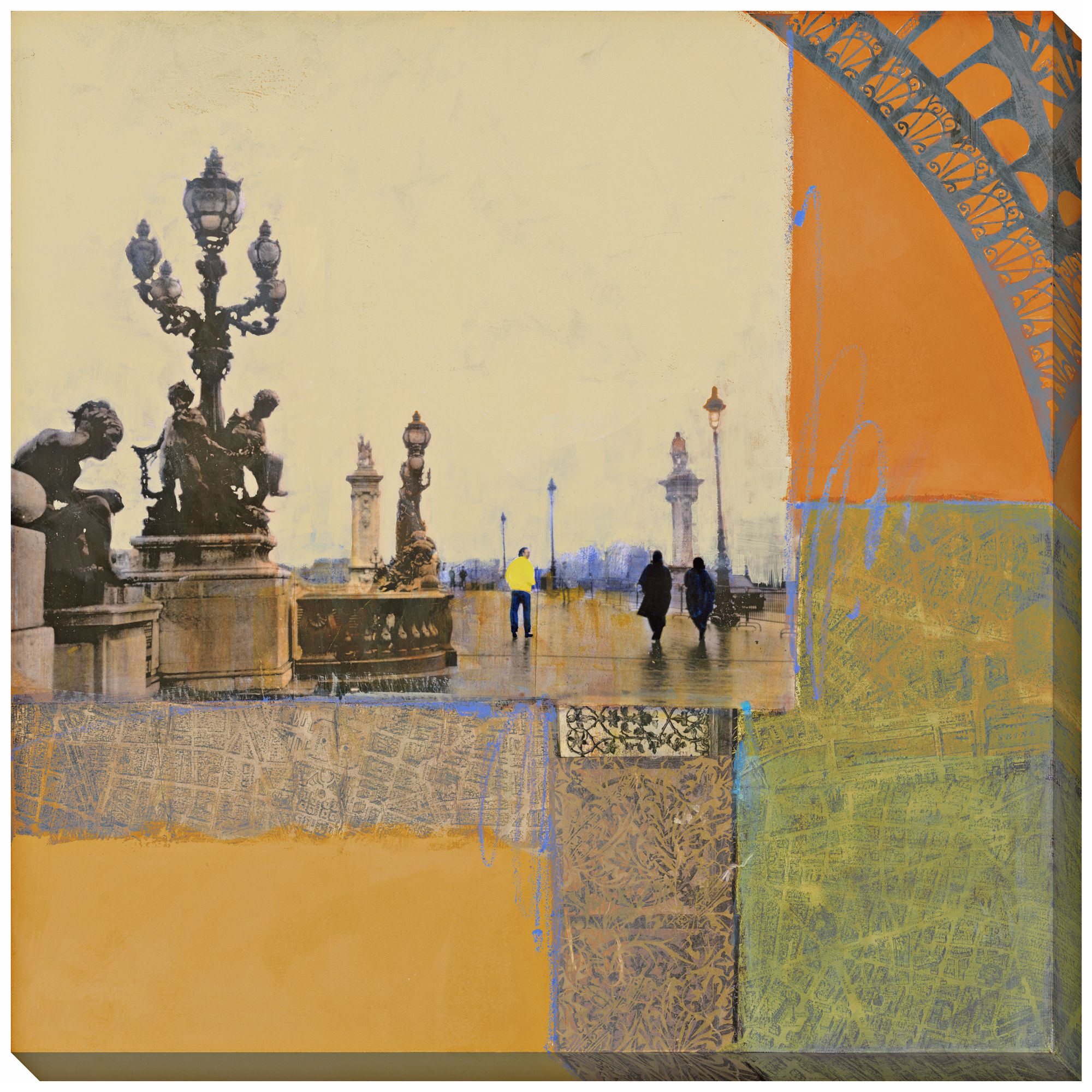 Impressions of Paris II Giclee 40" Square Wall Art