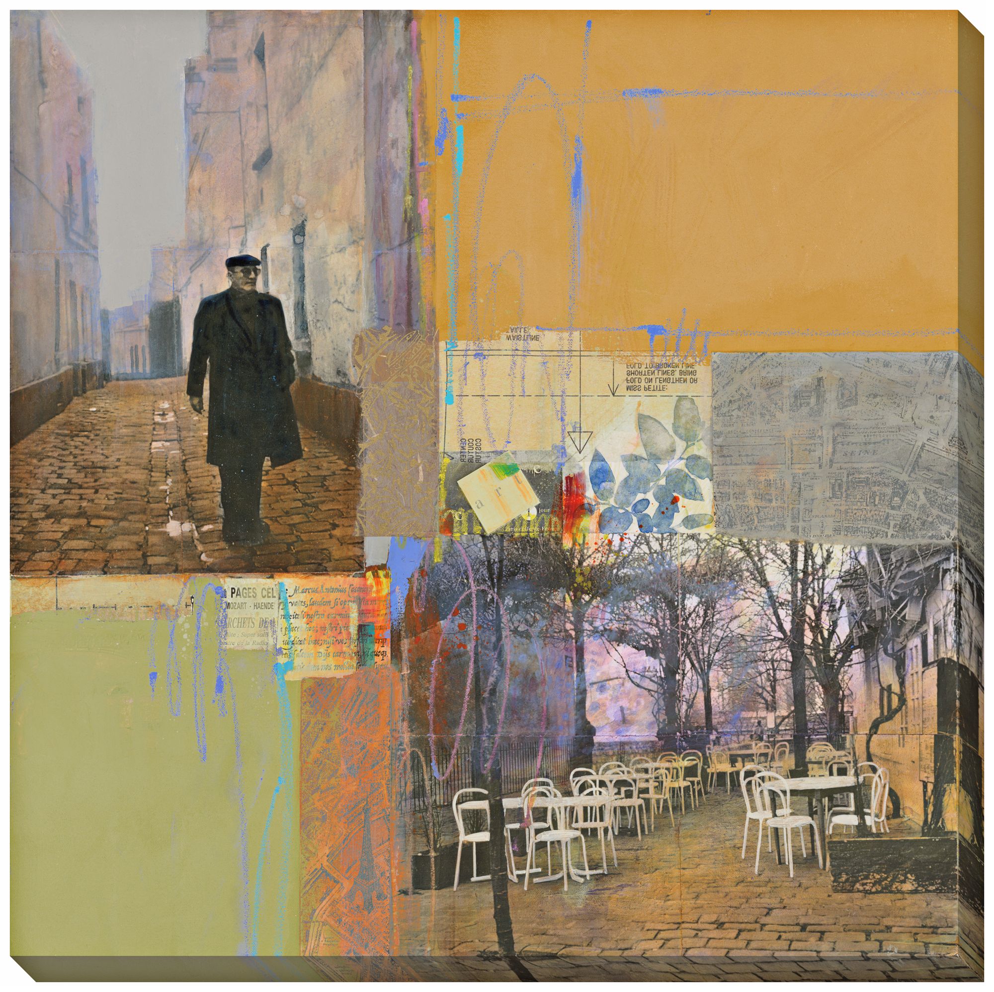 Impressions of Paris III Giclee 40" Square Wall Art