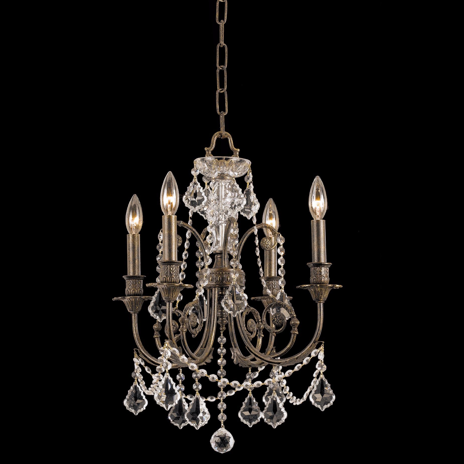 Crystorama Regis  English Bronze 19" High Chandelier