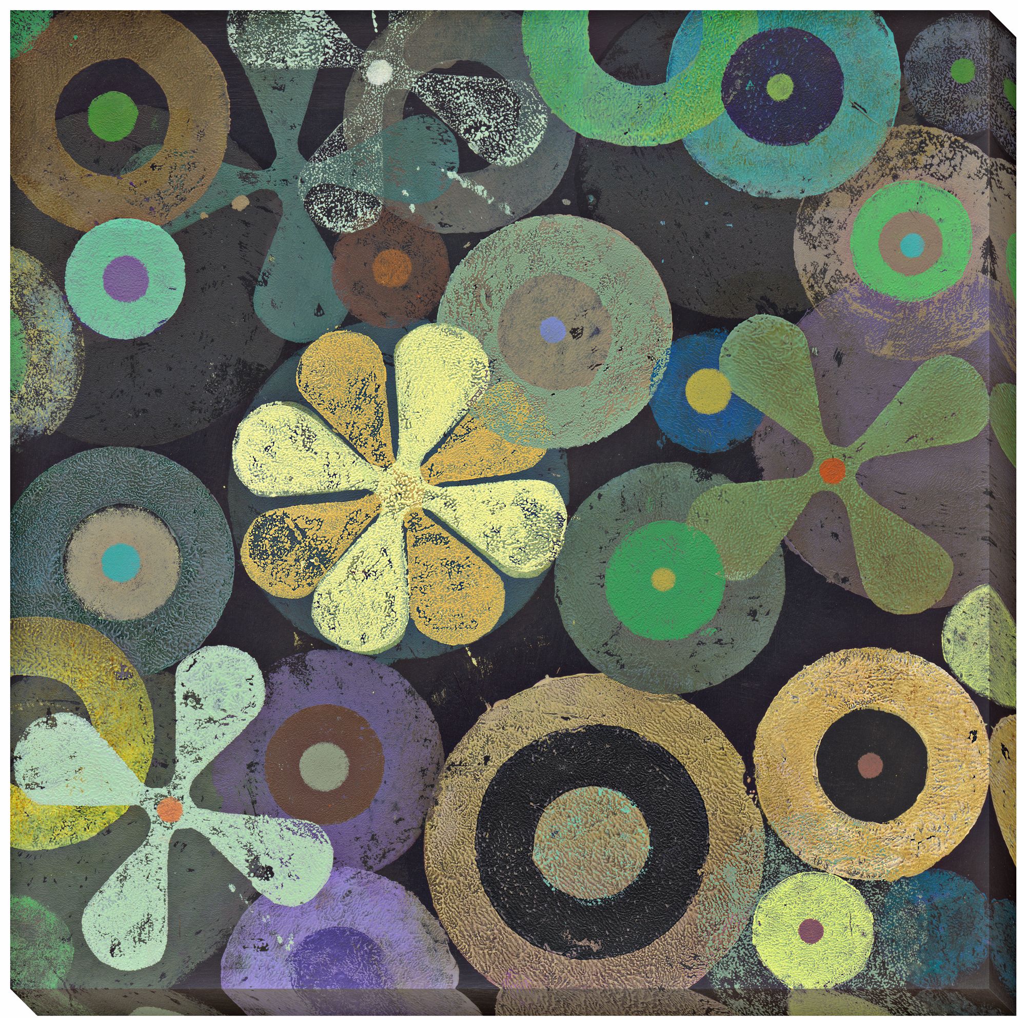 Night Blossoms II Giclee Indoor/Outdoor 40" Square Wall Art