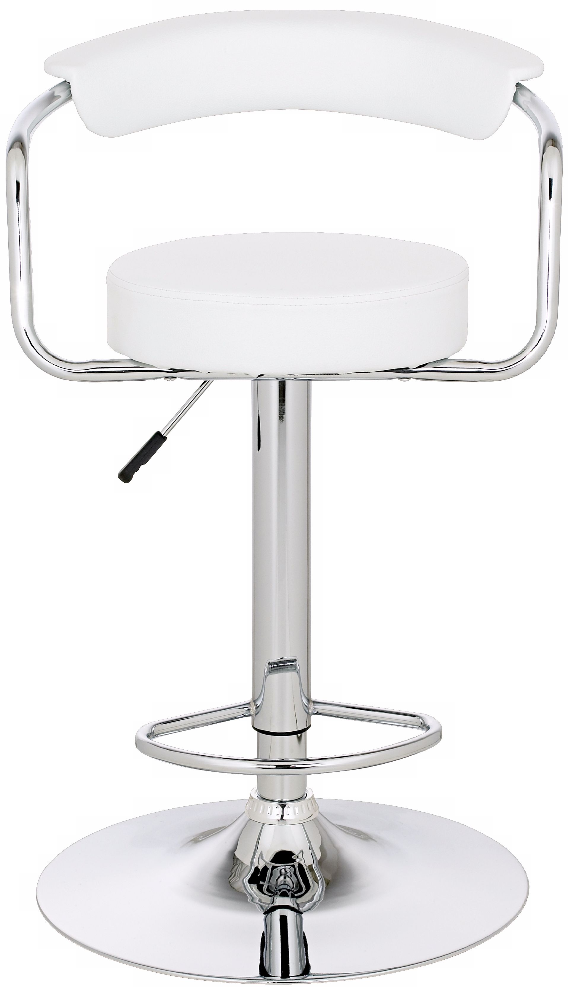 White Faux Leather Adjustable Height Bar or Counter Stool