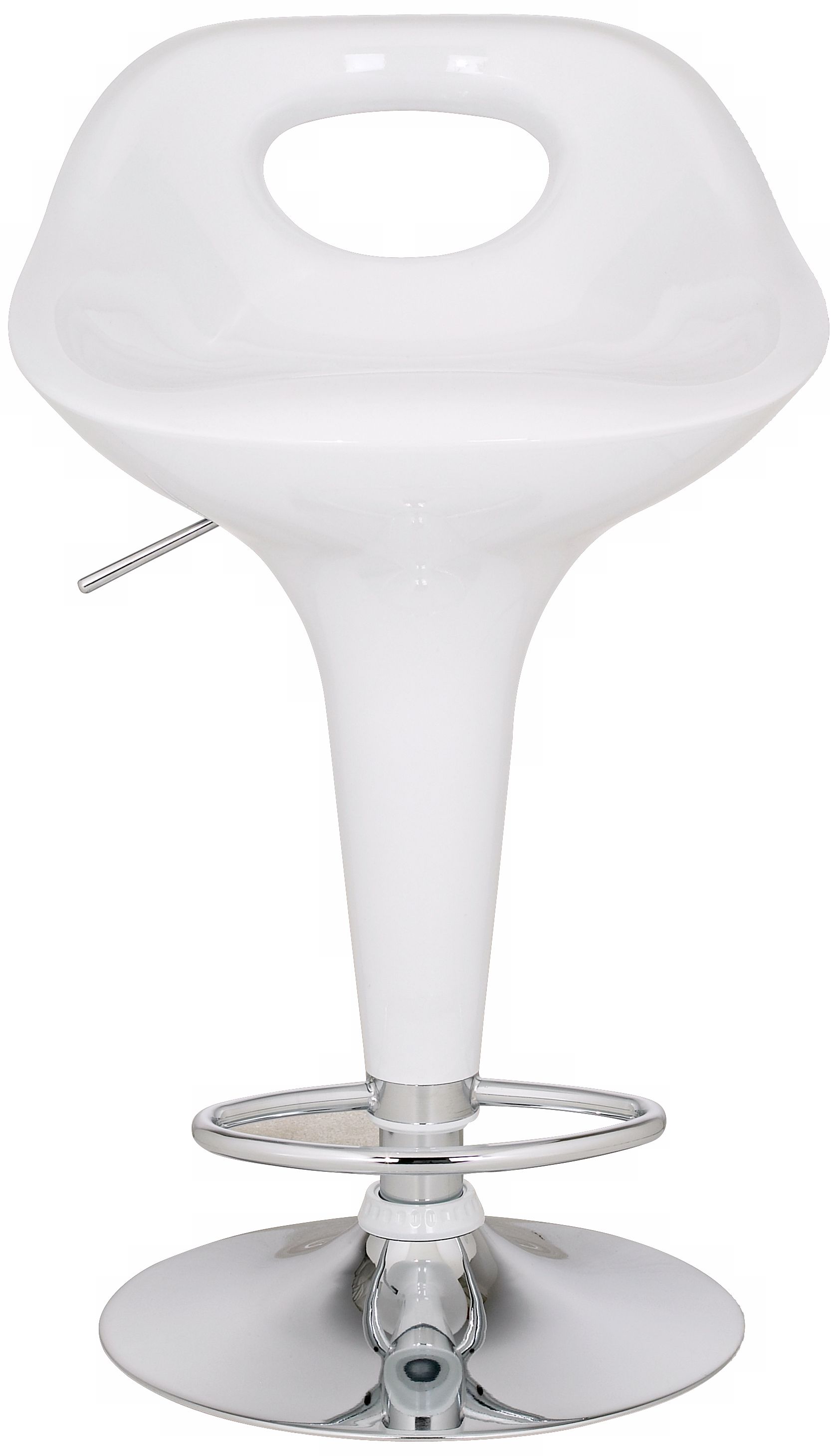 White Cut-Out Back Adjustable Bar or Counter Stool
