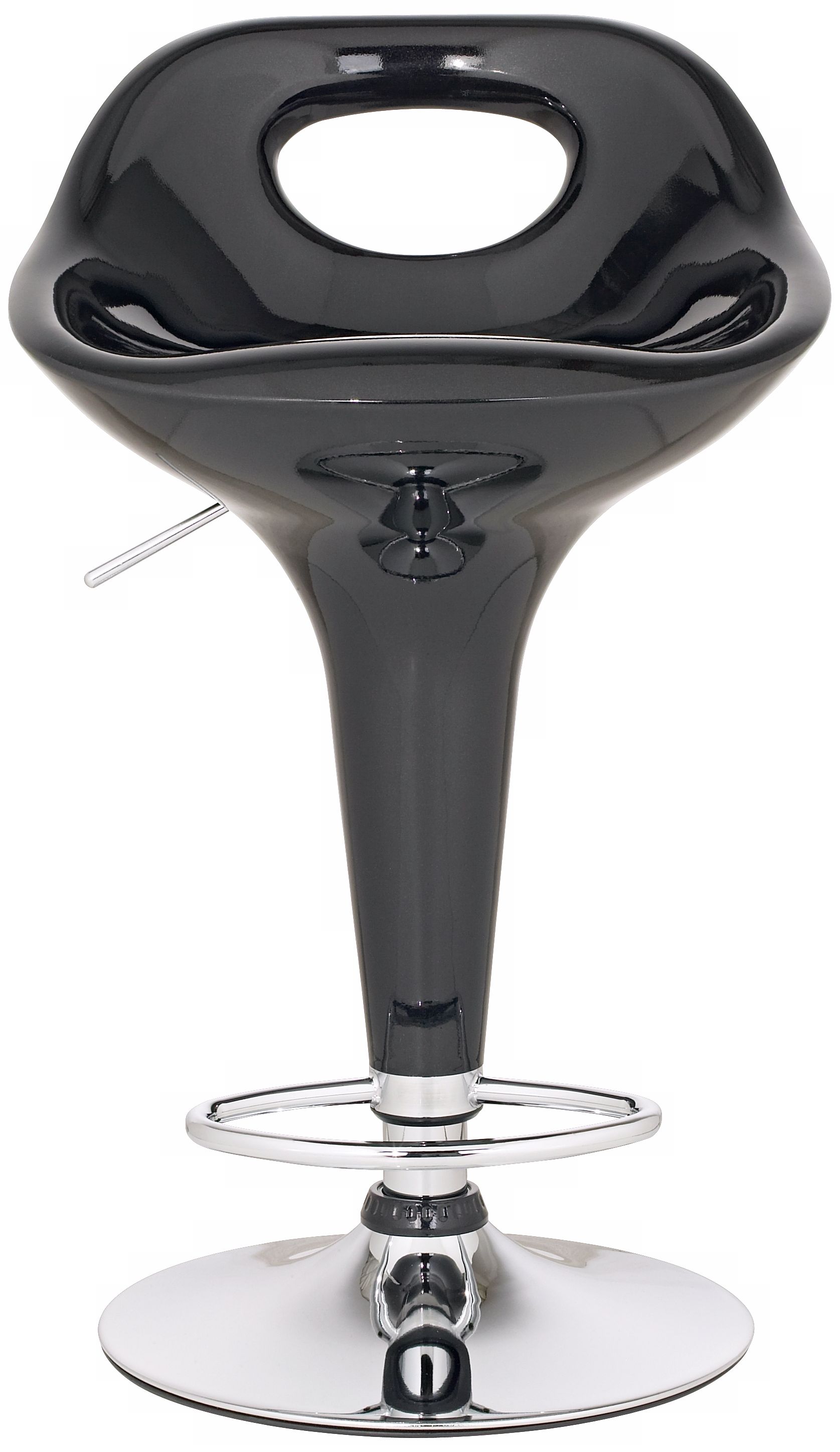 Black Cut-Out Back Adjustable Bar or Counter Stool