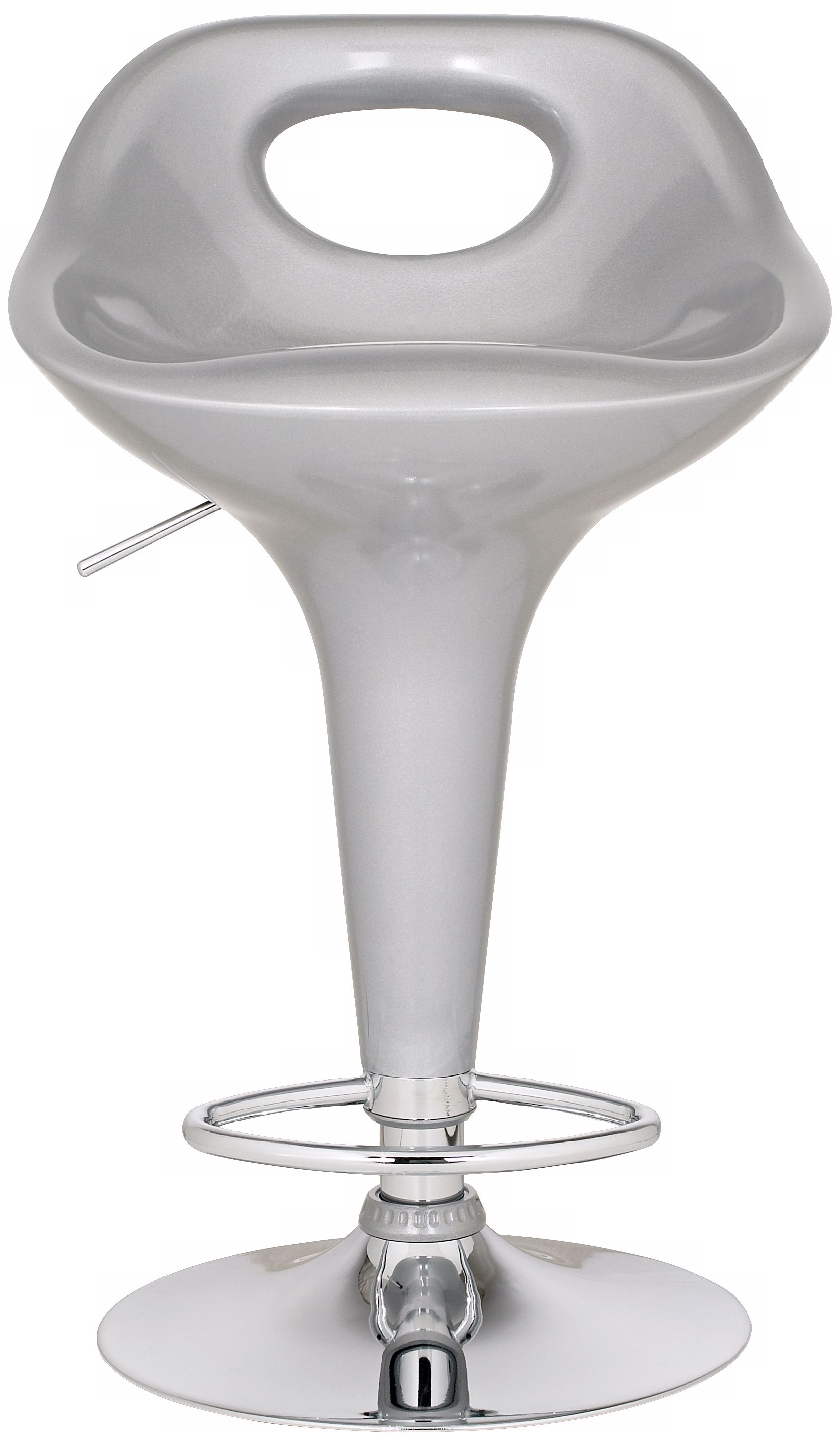 Silver Cut-Out Back Adjustable Bar or Counter Stool