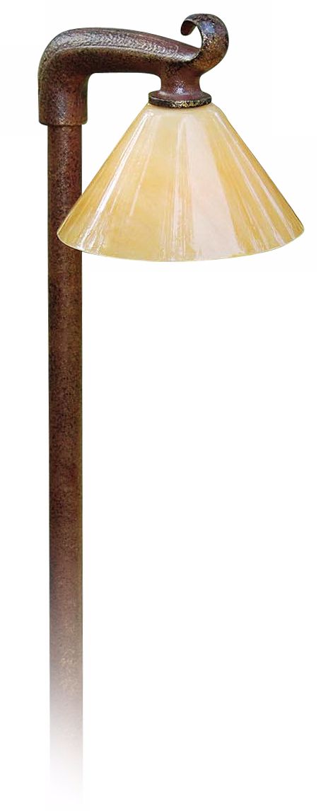 Rust Brown Alabaster Acrylic Shade 21" High Path Light