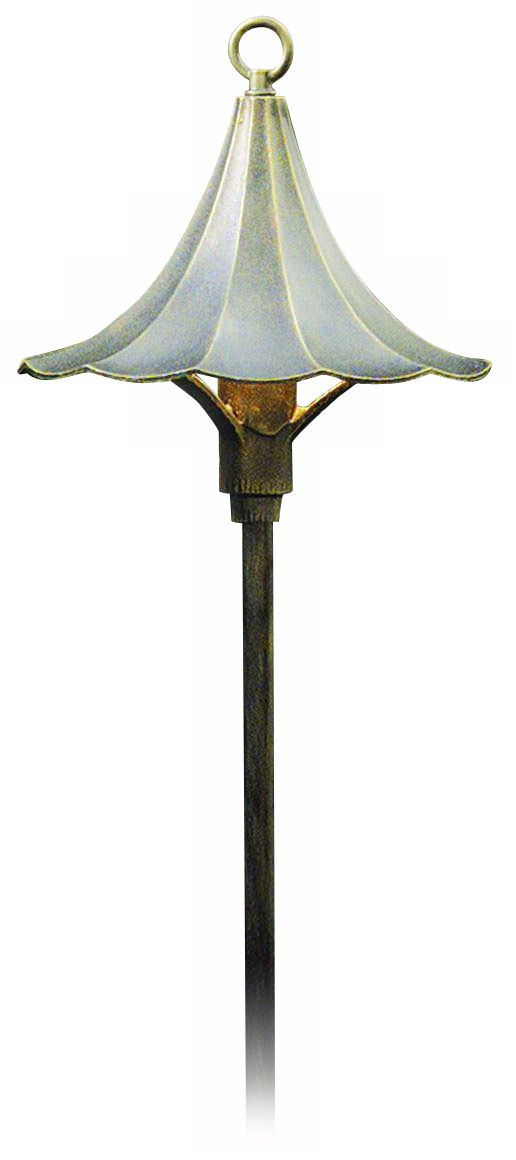 Antique Brass Scalloped Top 31 7/8" High Path Light