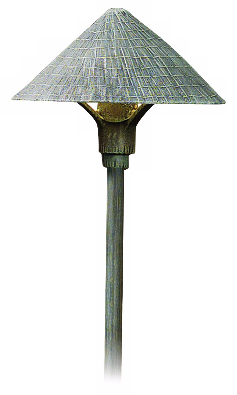 Thatched Roof Shade Verde Finish 27" High Path Light