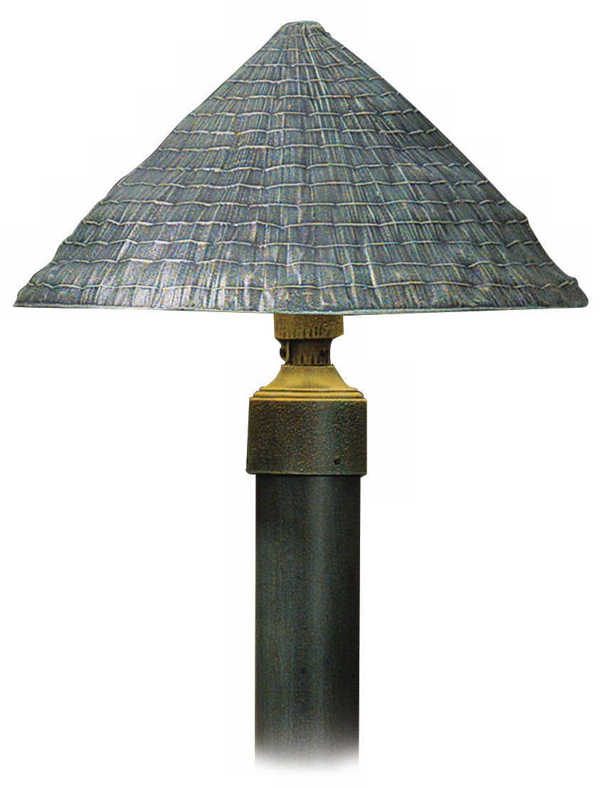 Thatched Roof Shade Verde Finish 34" High Path Light