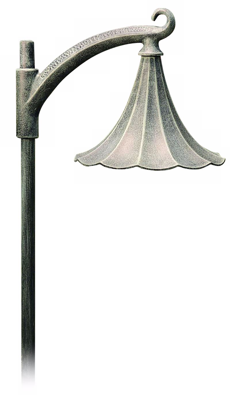 Antique Silver Scalloped Shade 25 1/2" High Path Light