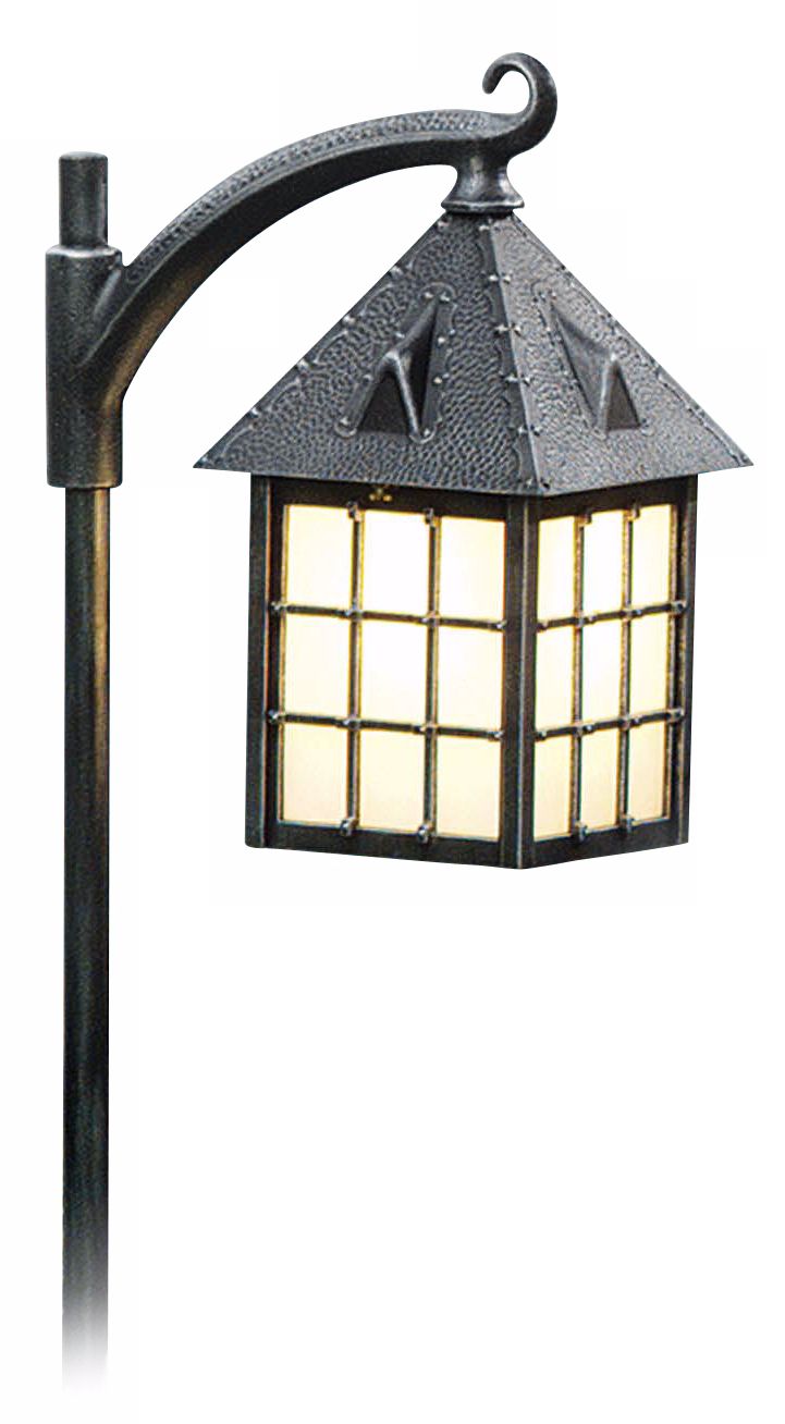 Silver Lantern with Opal Acrylic 25 1/2" High Path Light