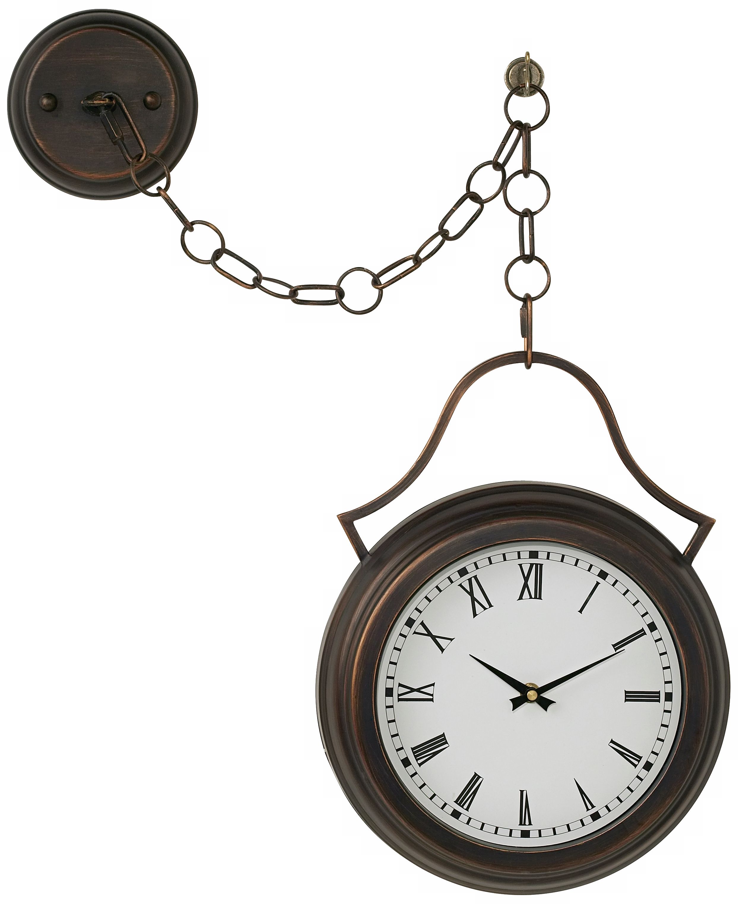 Courtyard Bronze 16 1/2" High Hanging Pendant Clock