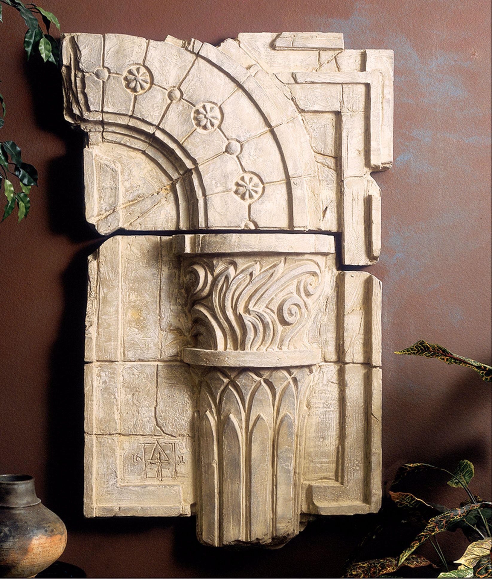Set of 2 Corinthian Column Fragment  Wall Decor