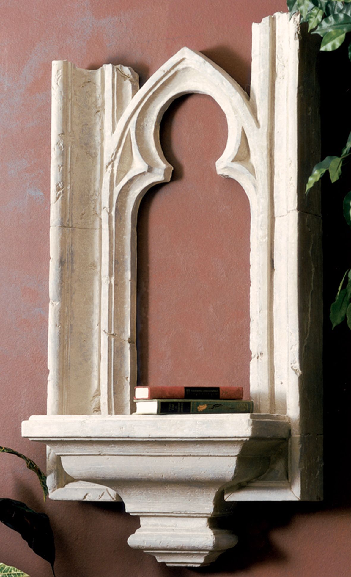 Cathedral Window Base Faux Stone Finish Shelf