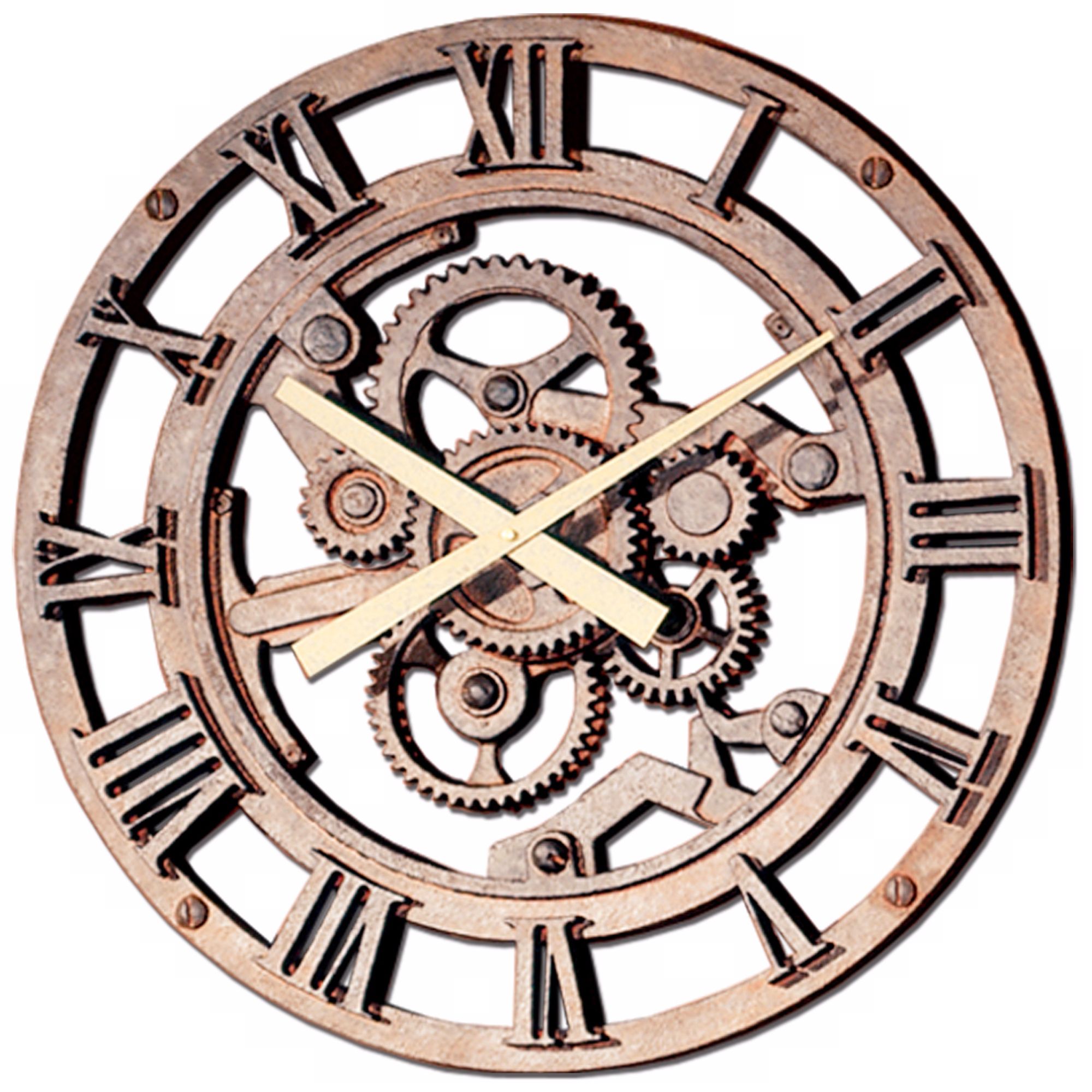 Gears of Time 22" Wide Roman Numerals Wall Clock