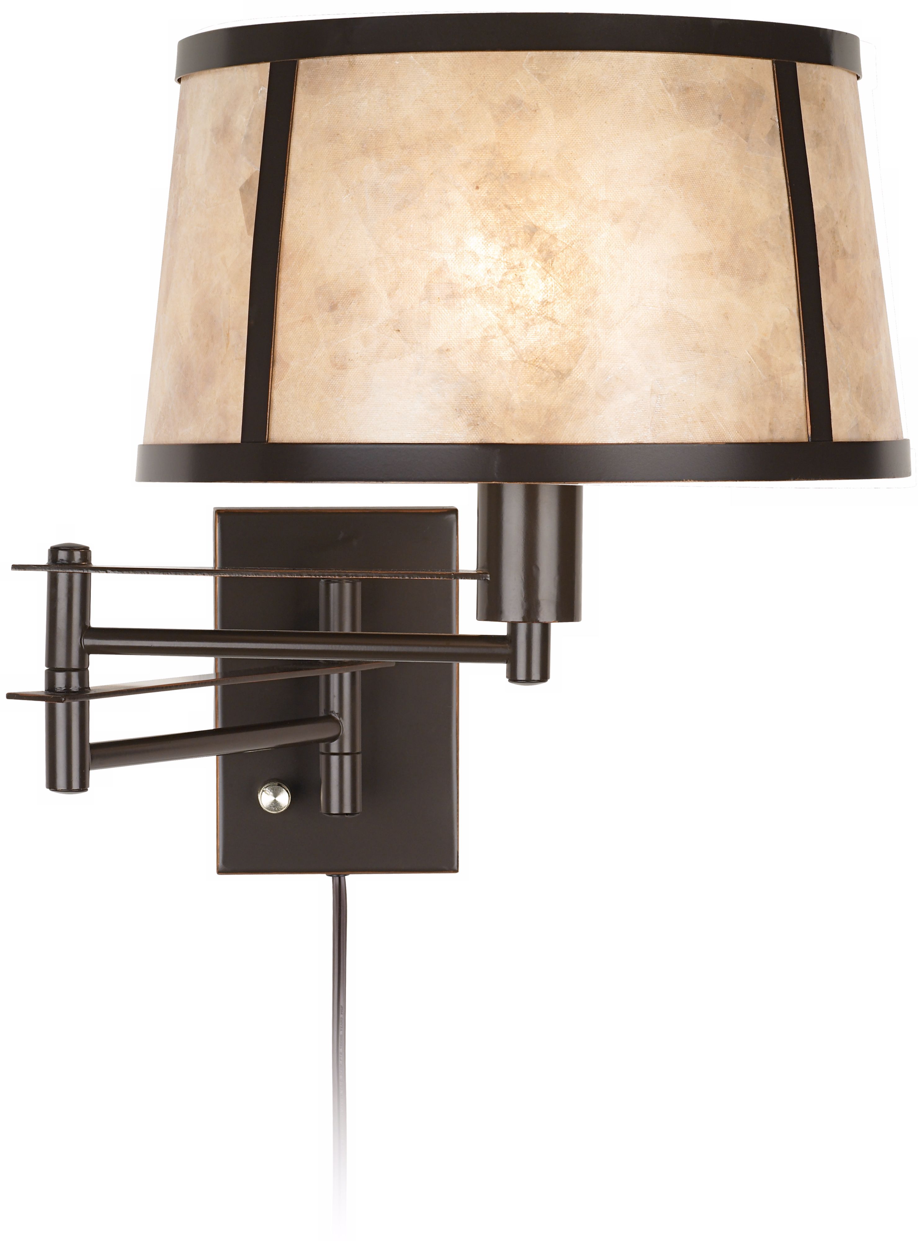 Natural Mica Plug-In Swing Arm Wall Lamp