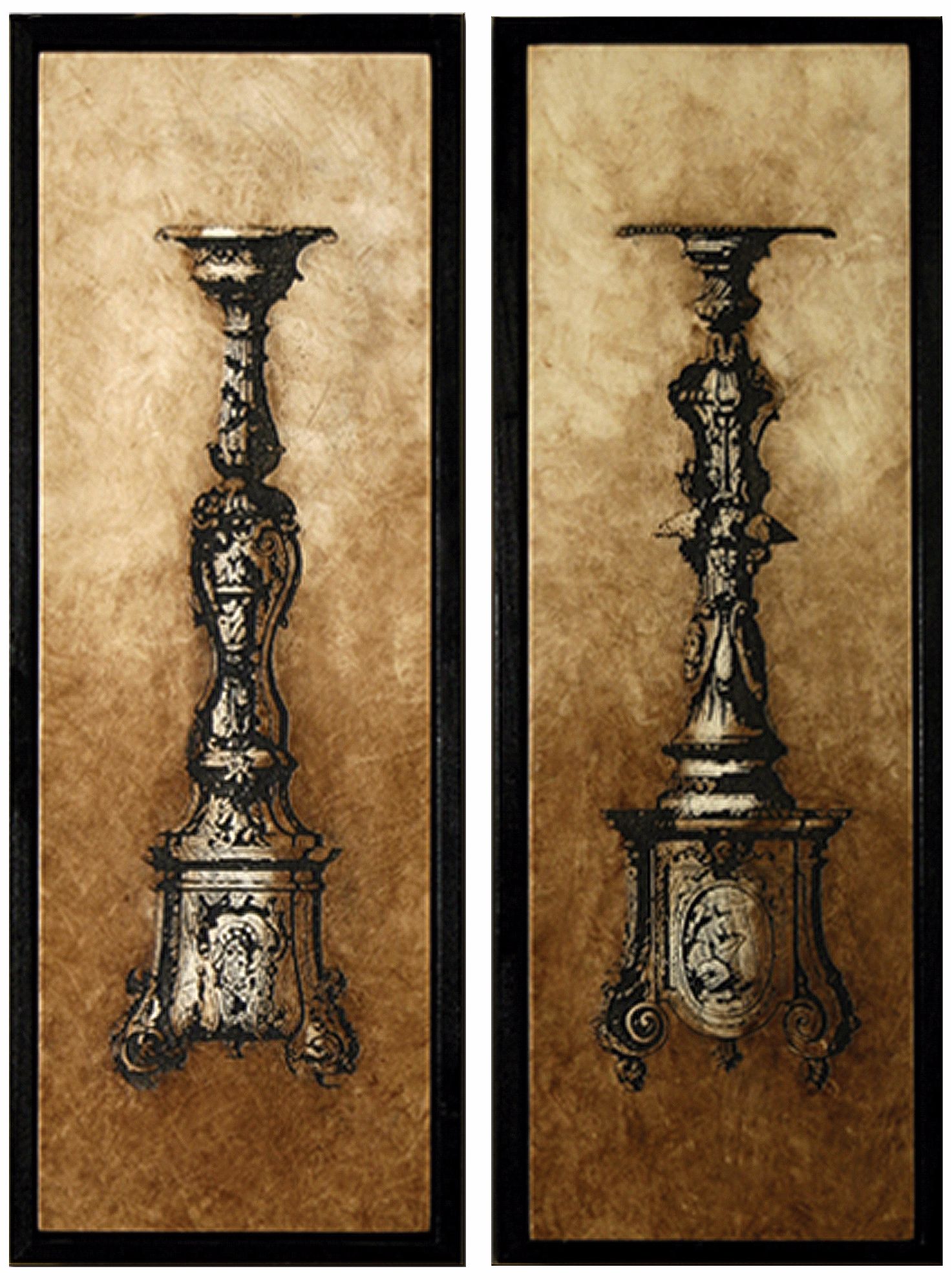 Sienna Framed Candle Holders Set of 2 Wall Art Pieces