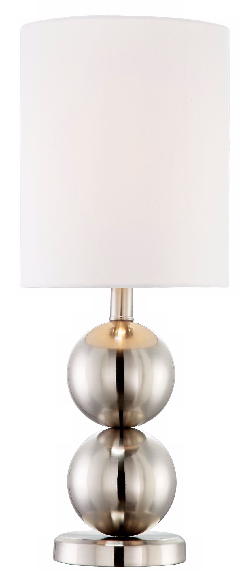 Double Globe Brushed Steel Table Lamp