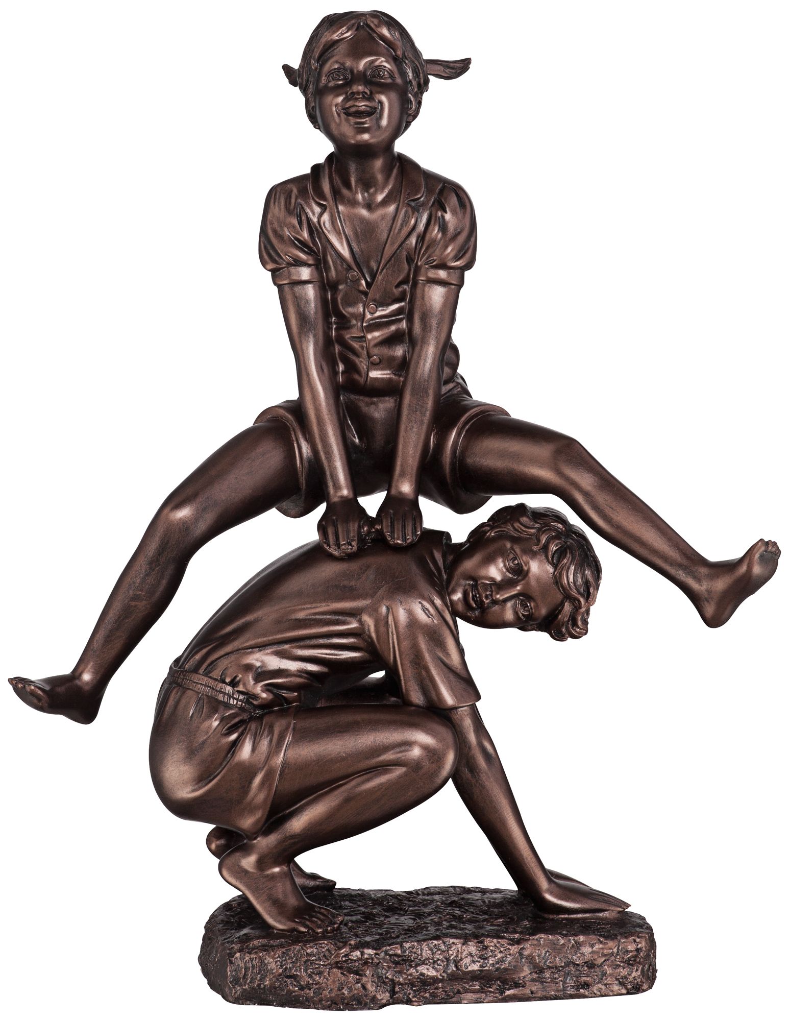 Leap Frog Bronze Finish Art Sculpture