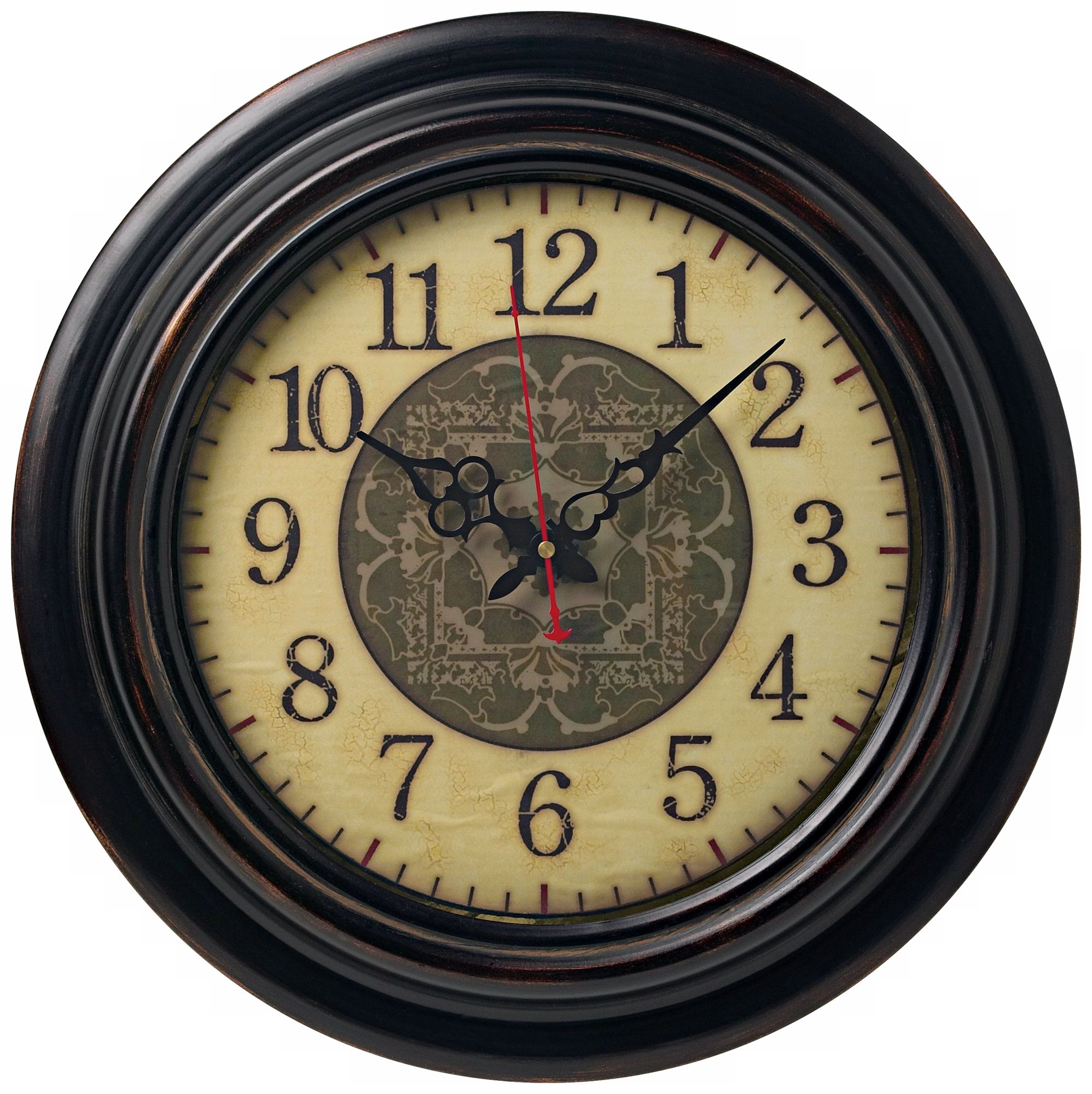 Beige and Walnut 17 3/4" Wide Alphanumeric Wall Clock